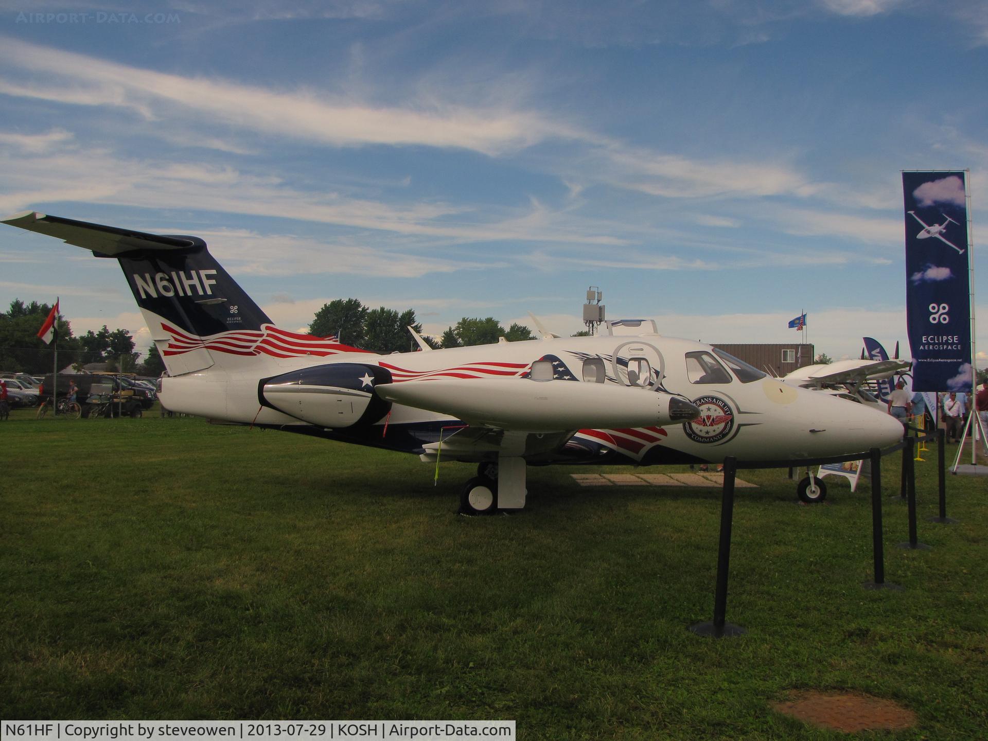 N61HF, 2007 Eclipse Aviation Corp EA500 C/N 000012, on display at Oshkosh