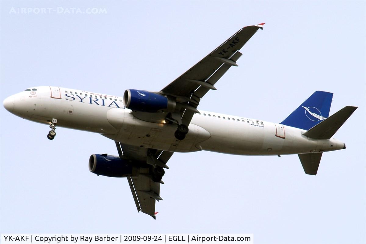 YK-AKF, 1999 Airbus A320-232 C/N 1117, YK-AKF   Airbus A320-232 [1117] (Syrianair) Home~G 24/09/2009. On approach 27R