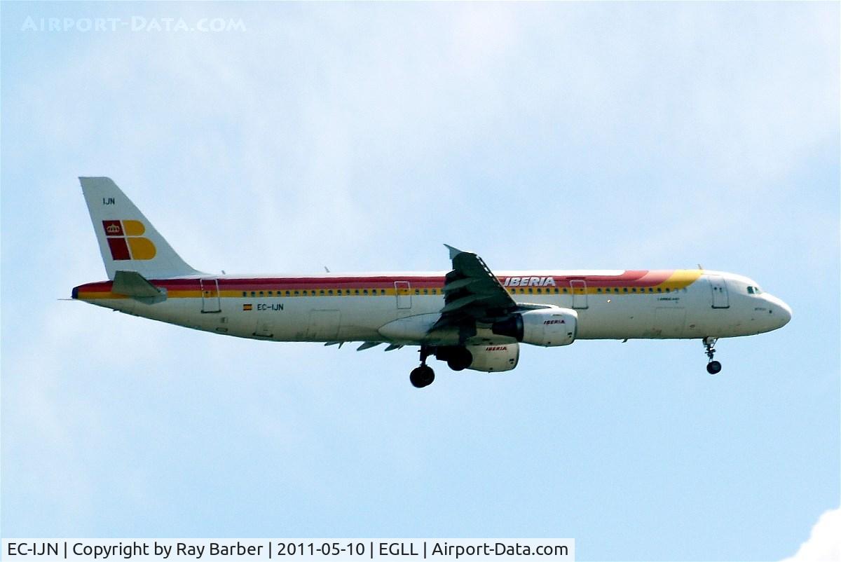 EC-IJN, 2002 Airbus A321-211 C/N 1836, Airbus A321-211 [1836] (Iberia) Home~G 10/05/2011 Seen on approach 27L.