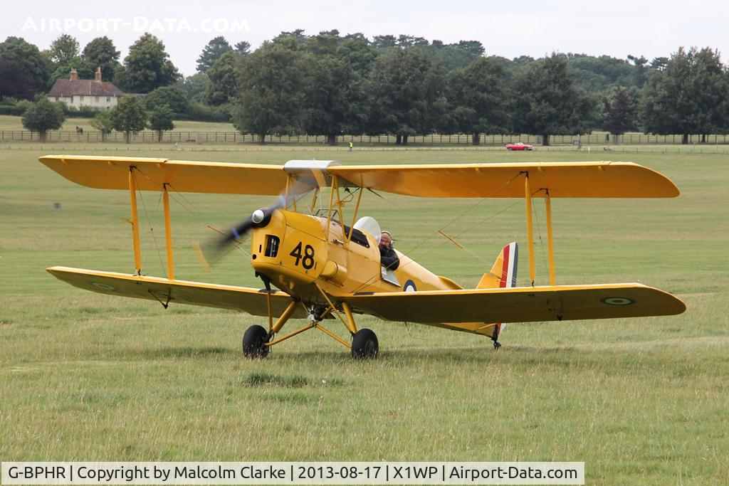 G-BPHR, 1940 De Havilland Australia DH-82A Tiger Moth C/N DHA45, De Havilland Australia DH-82A Tiger Moth II at The De Havilland Moth Club's 28th International Moth Rally at Woburn Abbey. August 2013.