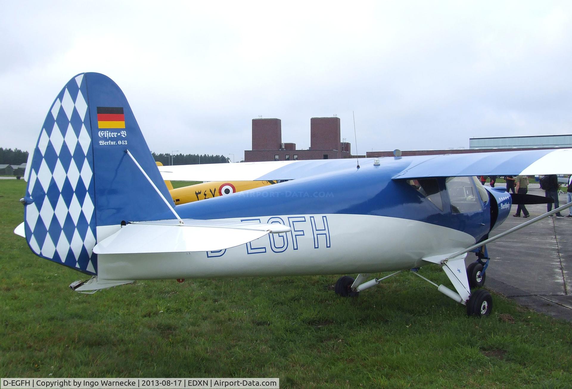 D-EGFH, Putzer Elster B C/N 043, Pützer Elster B at the Spottersday of the Nordholz Airday 2013 celebrationg 100 Years of German Naval Aviation at Nordholz Naval Aviation Base