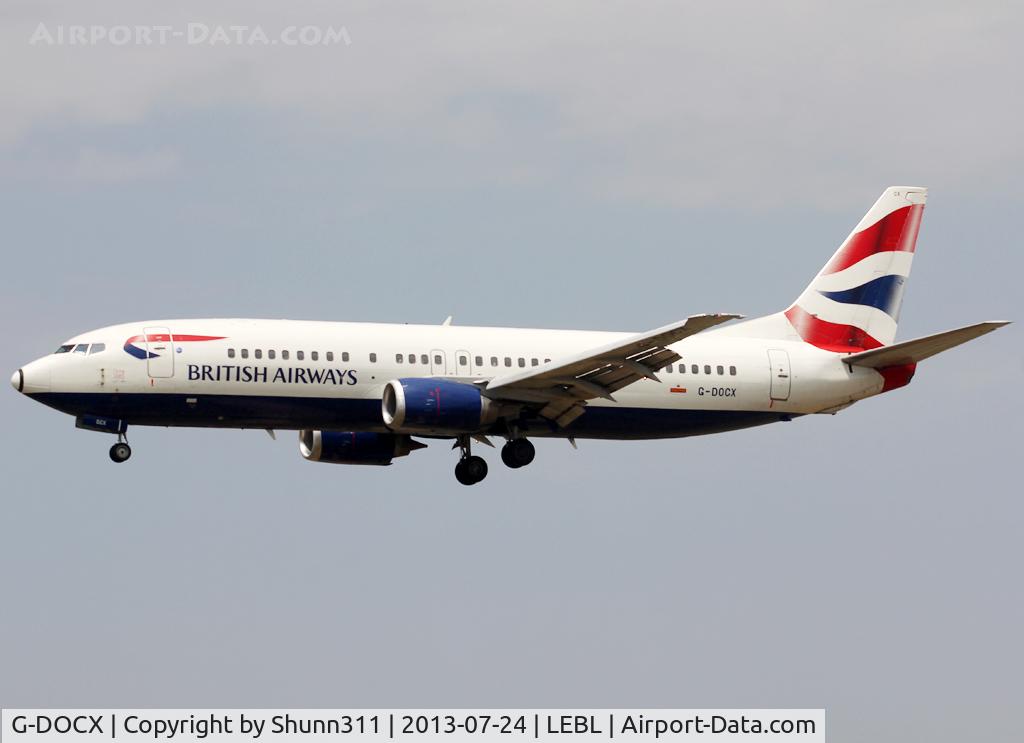 G-DOCX, 1993 Boeing 737-436 C/N 25857, Landing rwy 25R