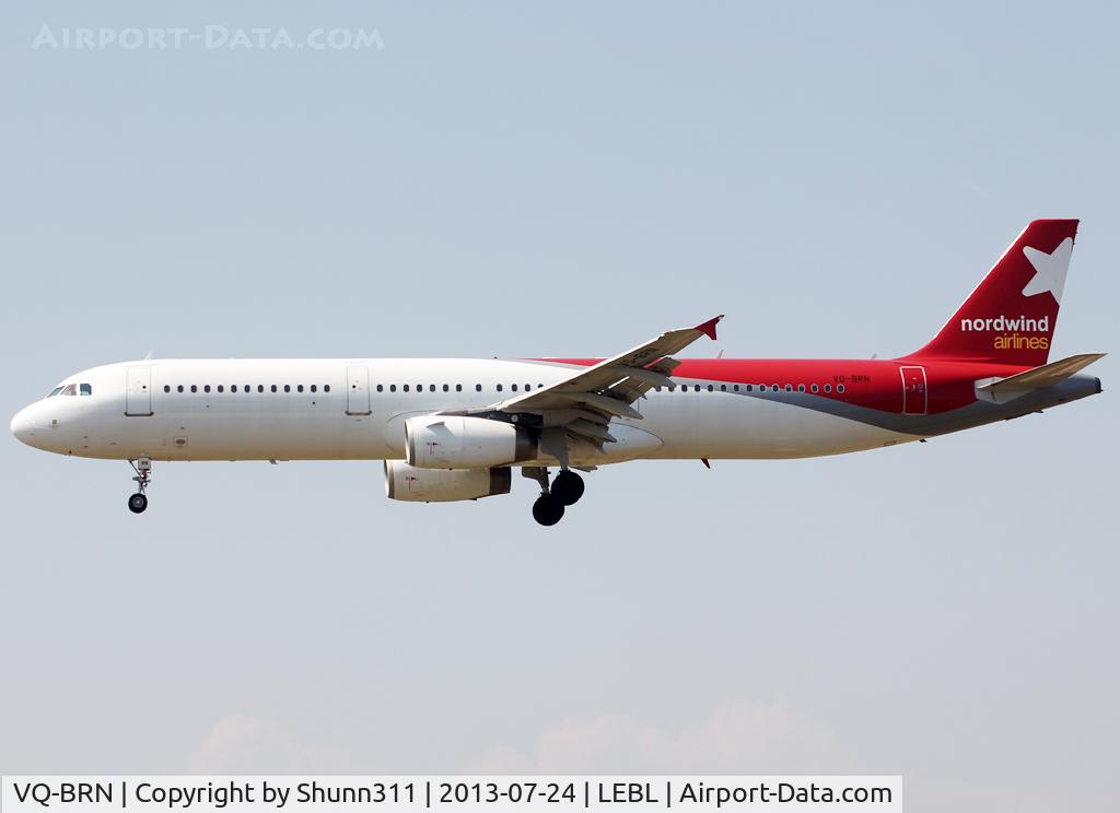 VQ-BRN, 2002 Airbus A321-231 C/N 1843, Landing rwy 25R