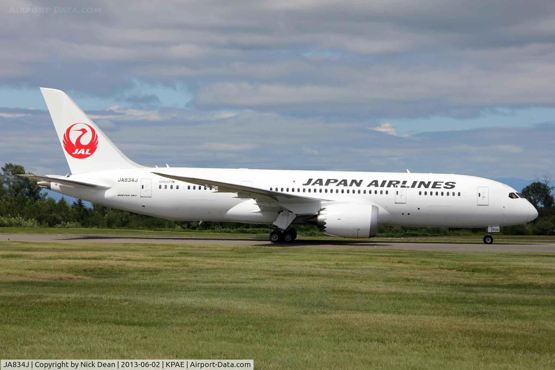 JA834J, 2013 Boeing 787-8 Dreamliner C/N 34842, KPAE/PAE