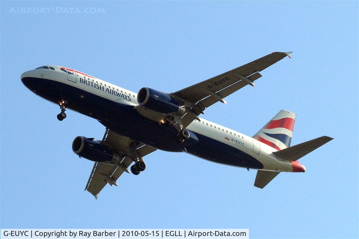 G-EUYC, 2008 Airbus A320-232 C/N 3721, Airbus A320-232 [3721] (British Airways) Home~G 15/05/2010. On approach 27R.