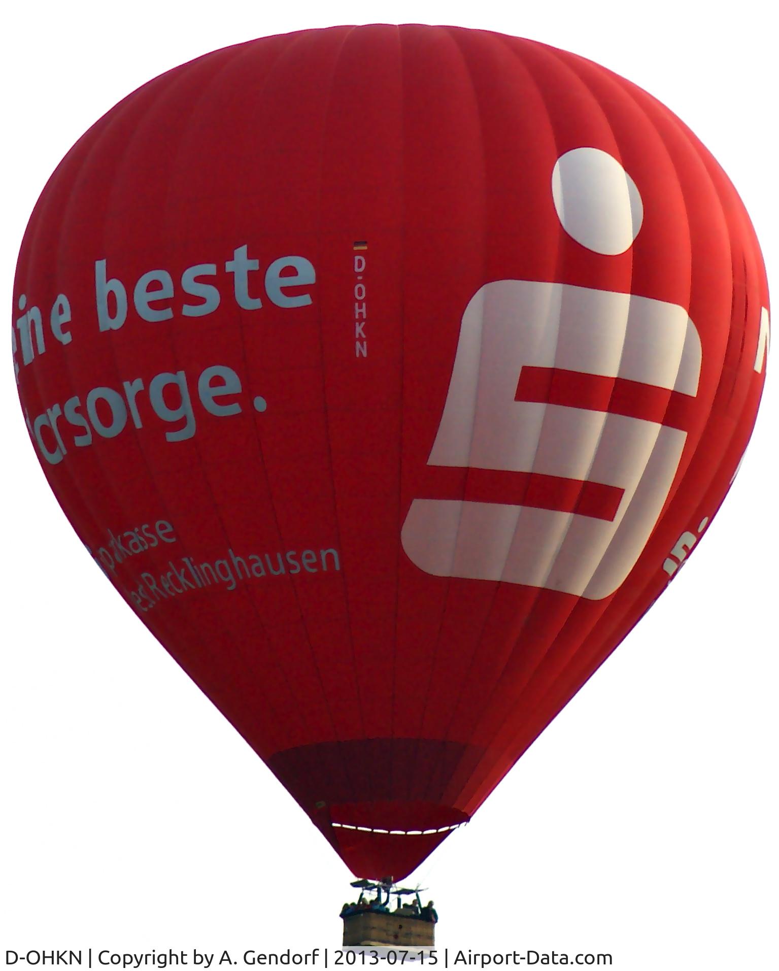 D-OHKN, 2013 UltraMagic N-250 C/N 250/.., Ballonsport Marl e.V. (Sparkasse Vest cs.), nice Baloon seen over my home