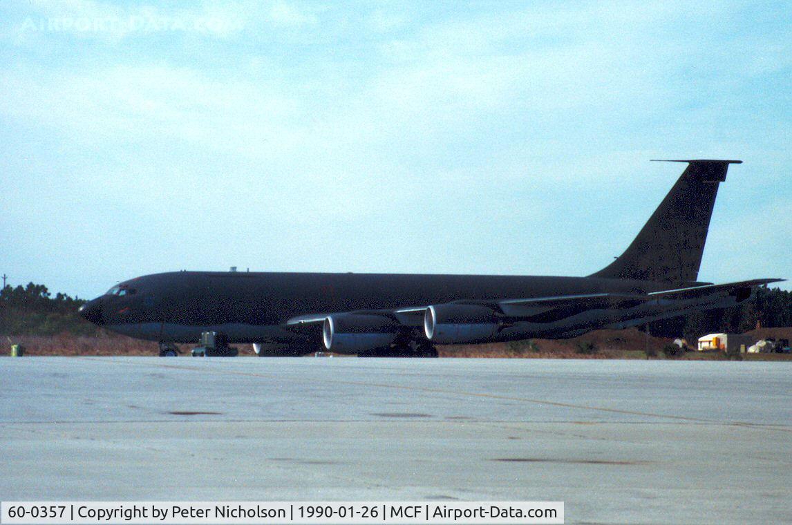 60-0357, 1960 Boeing KC-135R Stratotanker C/N 18132, KC-135R Stratotanker of 305th Air Refuelling Wing based at Grissom AFB seen at MacDill AFB in January 1990.