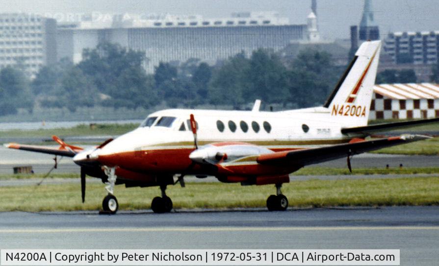 N4200A, 1970 Beech 100 King Air C/N B-64, This Beech King Air 100 was seen at what was then known as National Airport in May 1972.