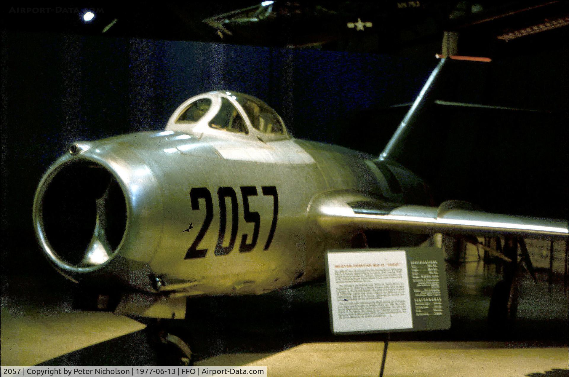2057, Mikoyan-Gurevich MiG-15bis C/N 2015357, MiG-15 of the USAF Museum as displayed in the Summer of 1977.