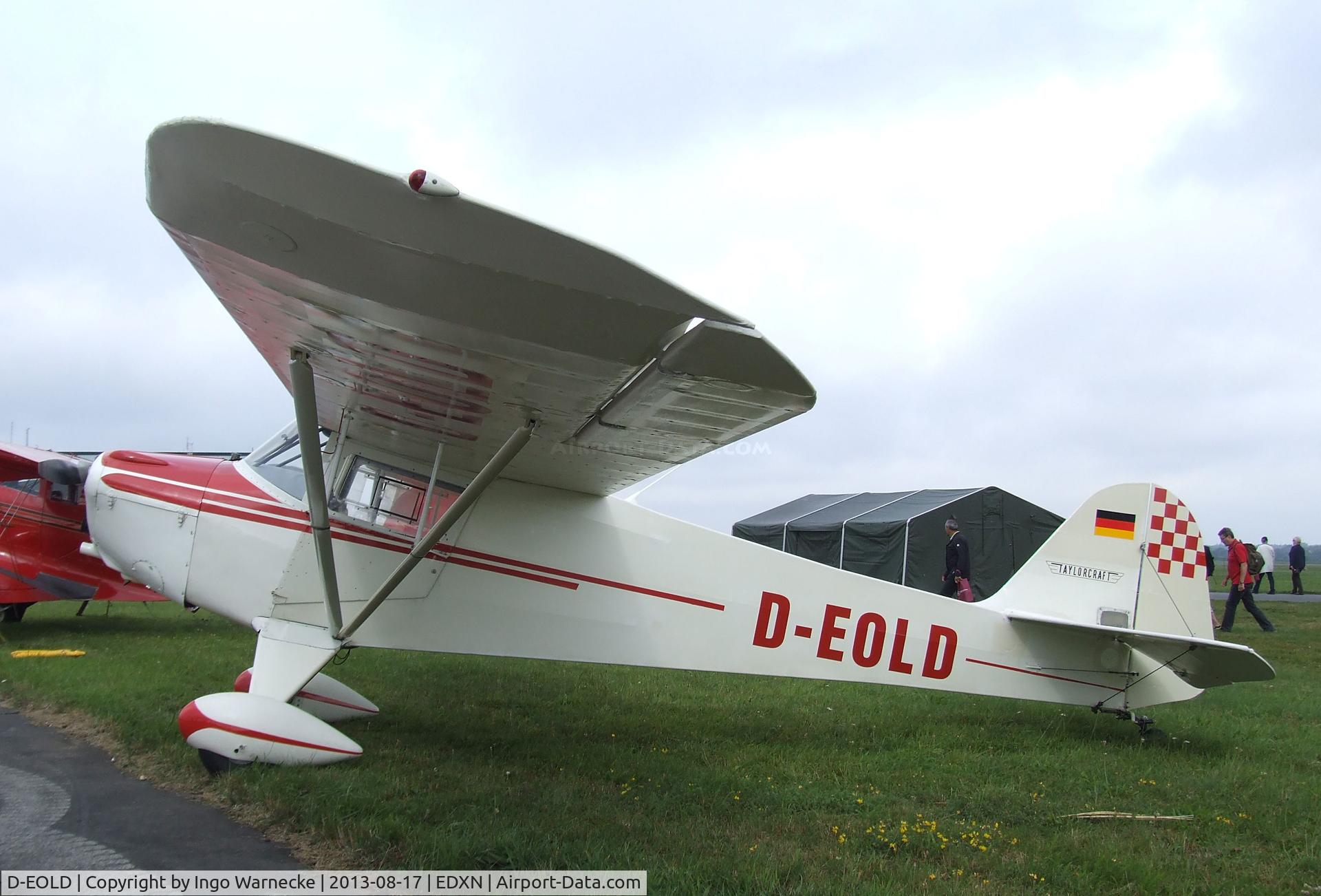 D-EOLD, 1946 Taylorcraft BC-12D Twosome C/N 10218, Taylorcraft BC-12D Twosome at the Spottersday of the Nordholz Airday 2013 celebrationg 100 Years of German Naval Aviation at Nordholz Naval Aviation Base