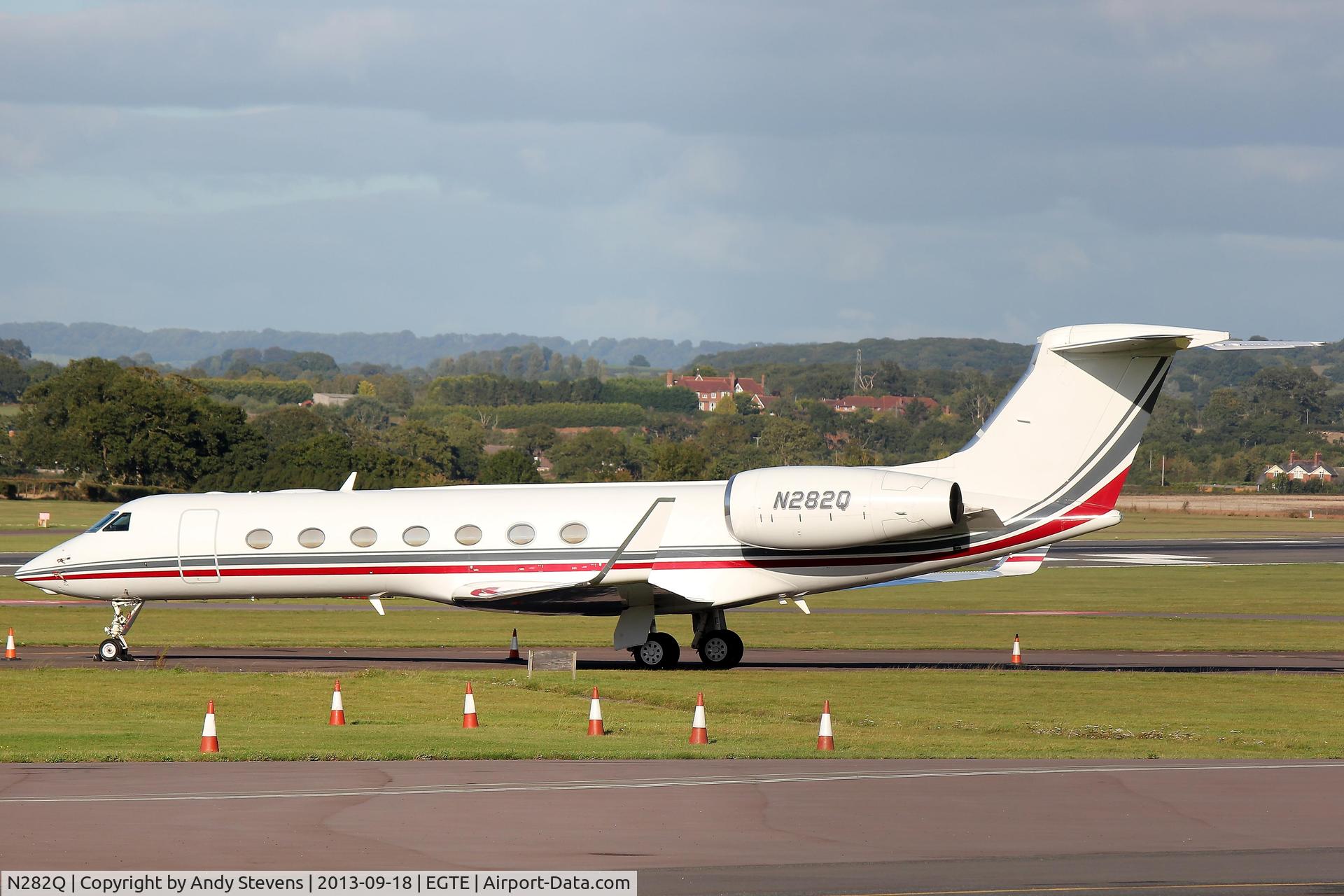 N282Q, 2005 Gulfstream Aerospace GV-SP (G550) C/N 5090, Parked on the South Apron at Exeter