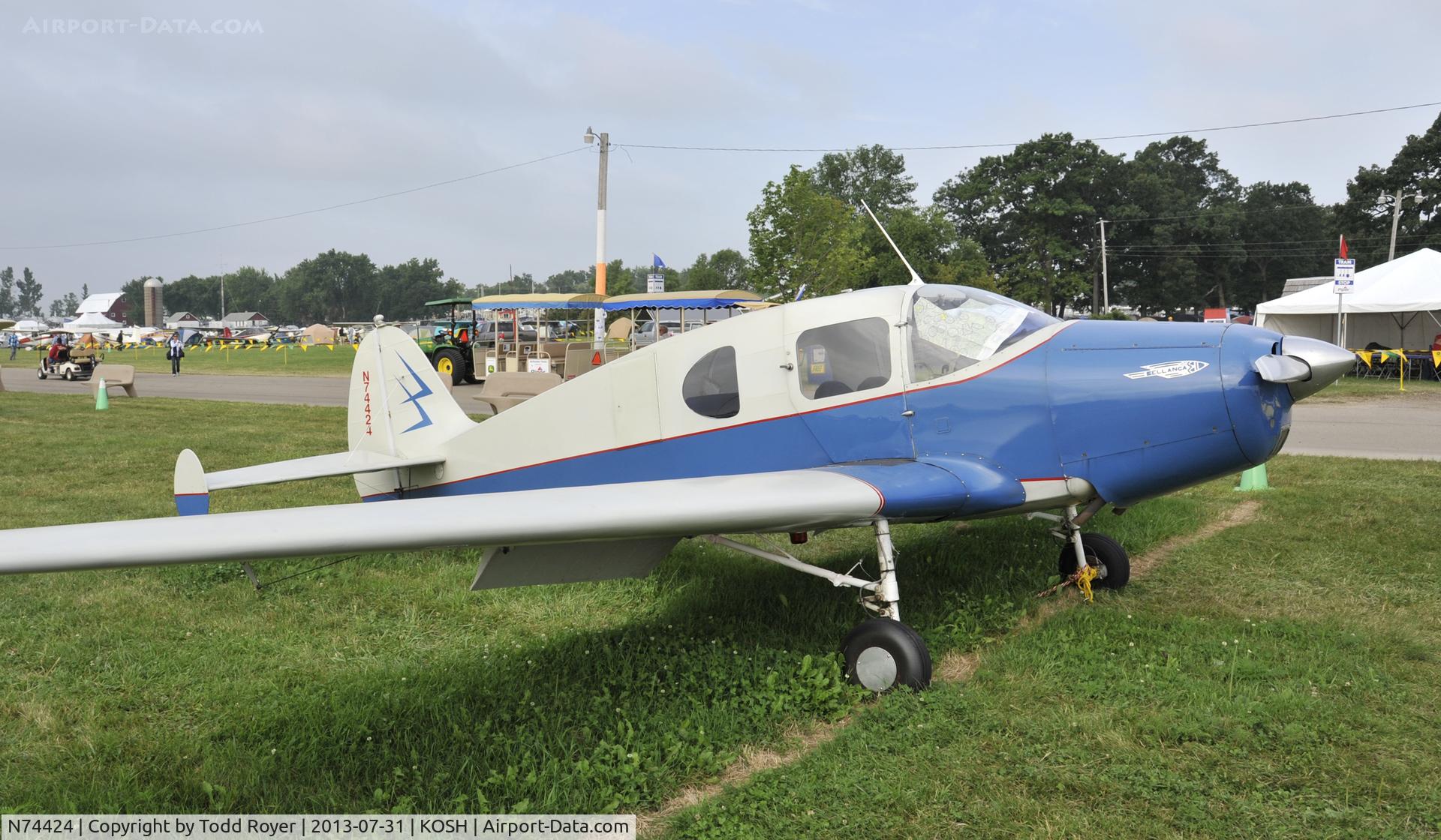 N74424, 1947 Bellanca 14-13-2 Cruisair Senior C/N 1537, Airventure 2013