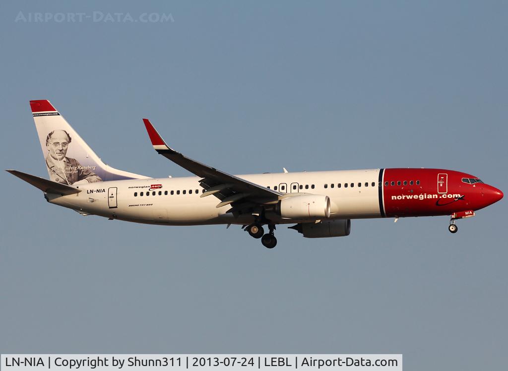 LN-NIA, 2012 Boeing 737-8JP C/N 39444, Landing rwy 25R