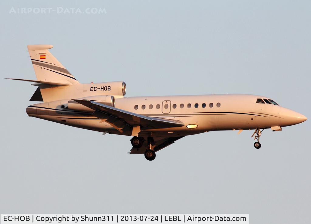 EC-HOB, 1999 Dassault Falcon 900EX C/N 43, Landing rwy 25R
