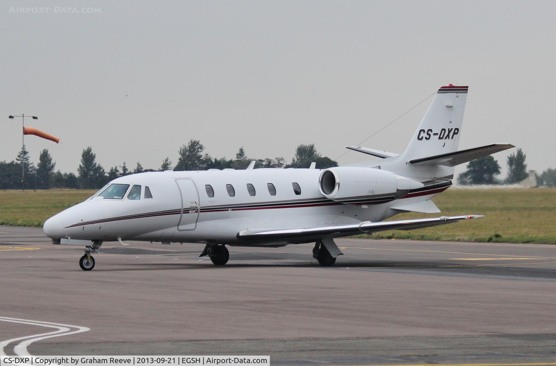 CS-DXP, 2007 Cessna 560XL Citation XLS C/N 560-5702, Just landed at Norwich.