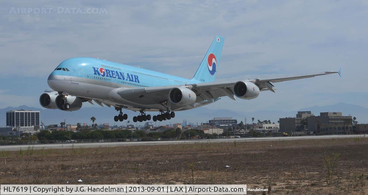 HL7619, 2012 Airbus A380-861 C/N 096, At LAX.