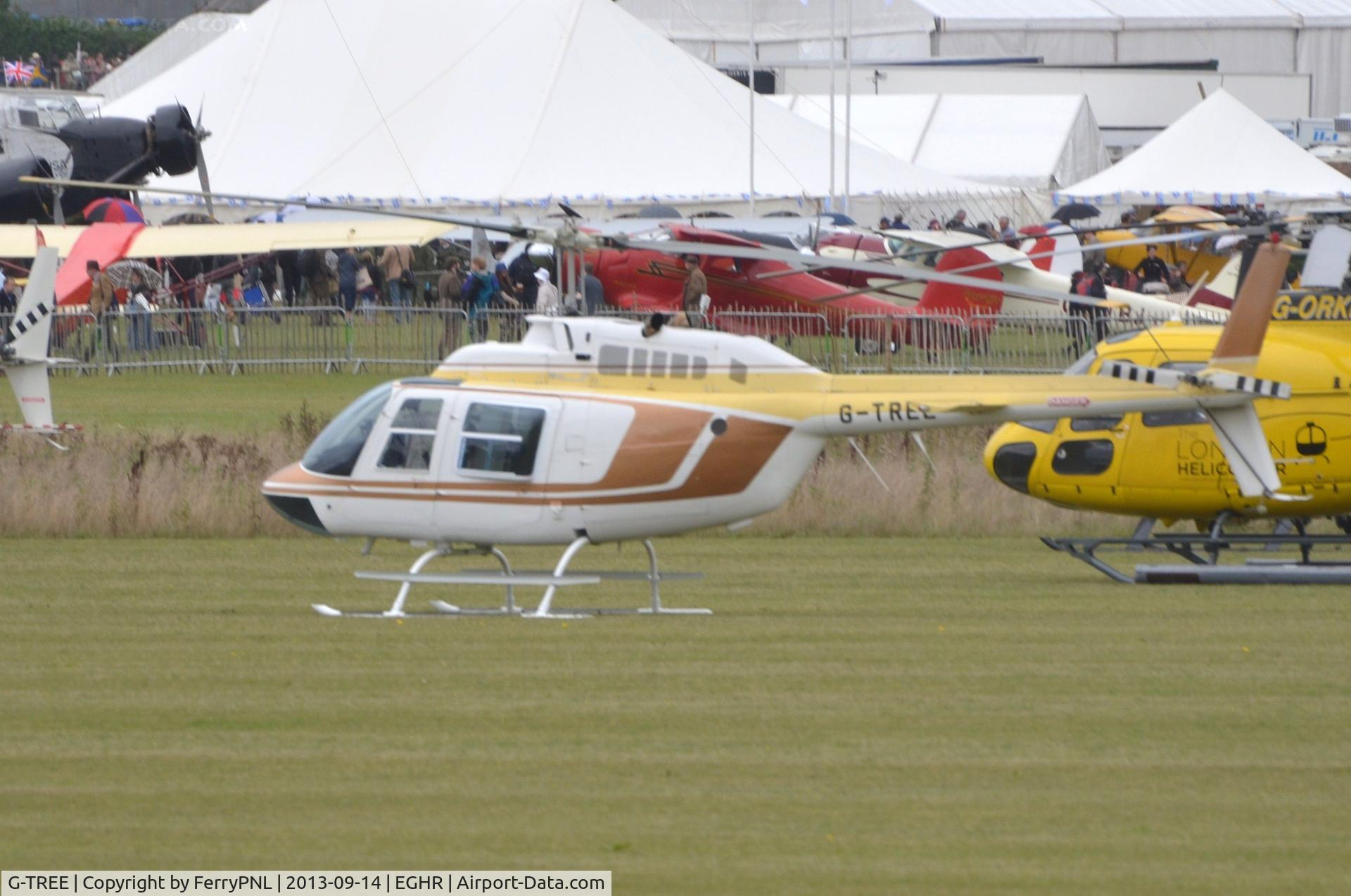 G-TREE, 1979 Bell 206B JetRanger III C/N 2826, Private B206 resting during Goodwood Revival 2013
