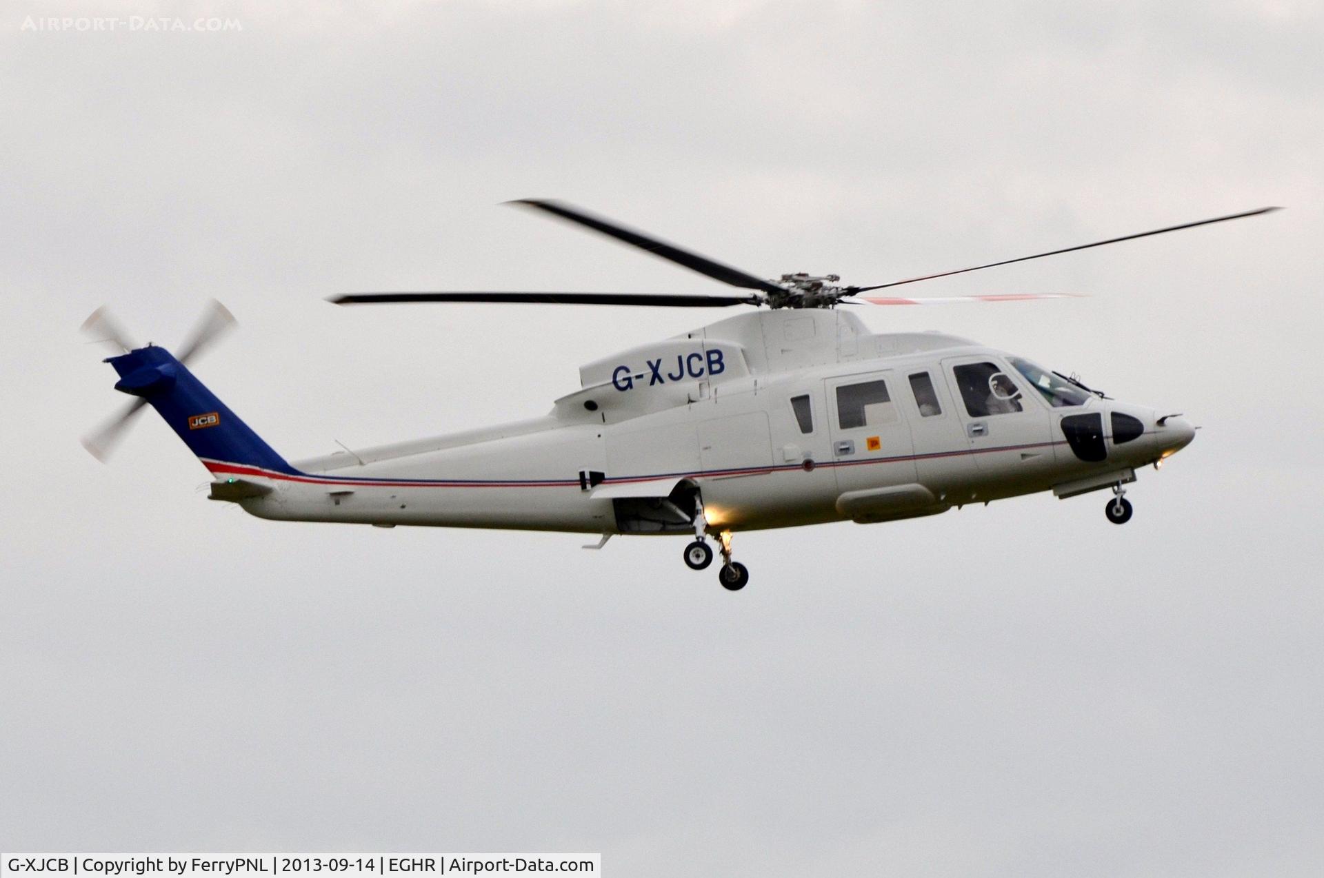 G-XJCB, 2006 Sikorsky S-76C C/N 760616, JCB's S76 takes-off from Goodwood