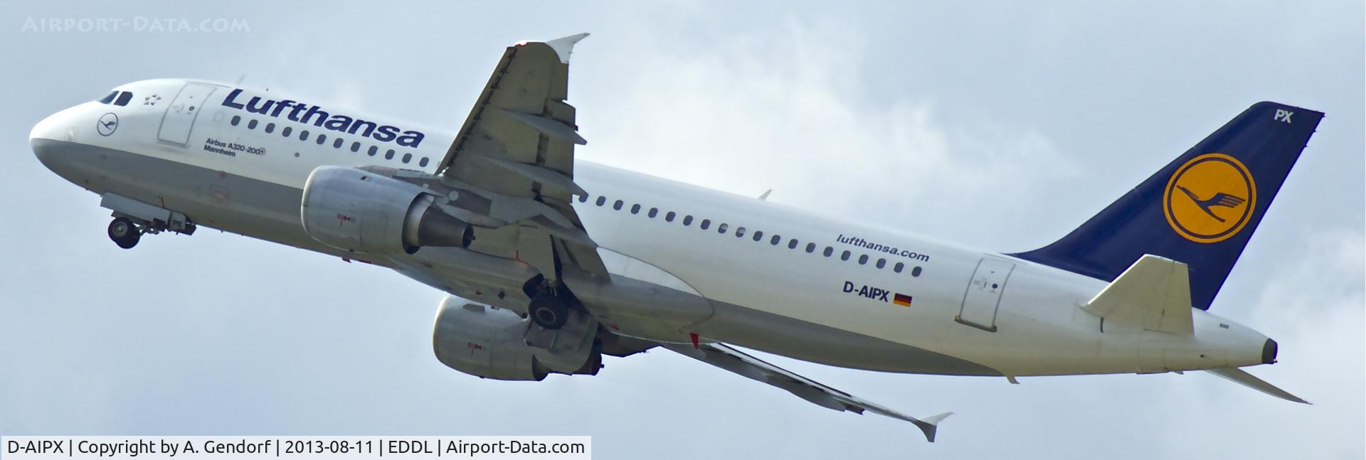 D-AIPX, 1990 Airbus A320-211 C/N 147, Lufthansa, is here climbing out at Düsseldorf Int´l(EDDL), bound for Barcelona(LEBL)