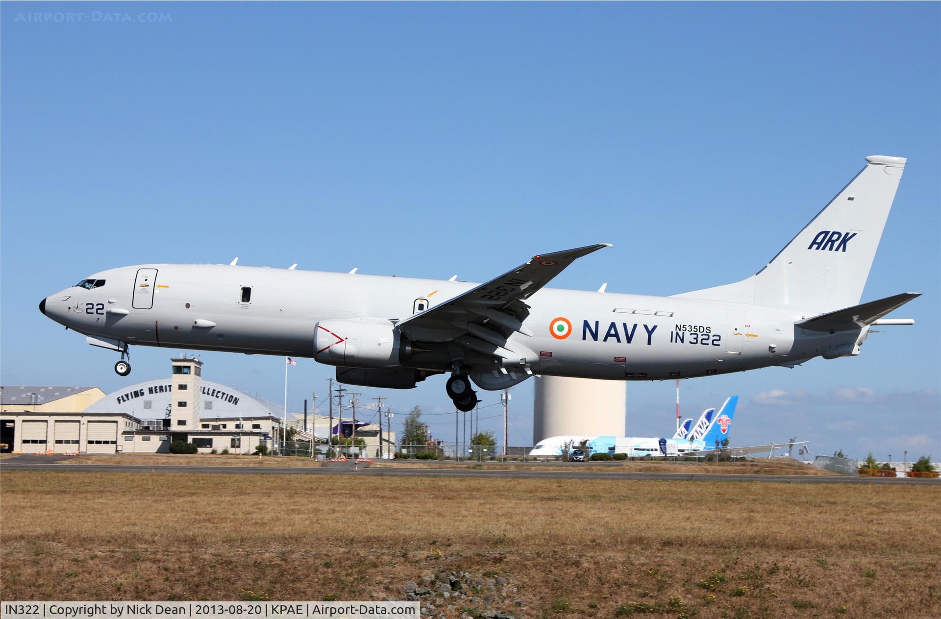 IN322, 2012 Boeing P-8I Neptune C/N 40612, KPAE/PAE