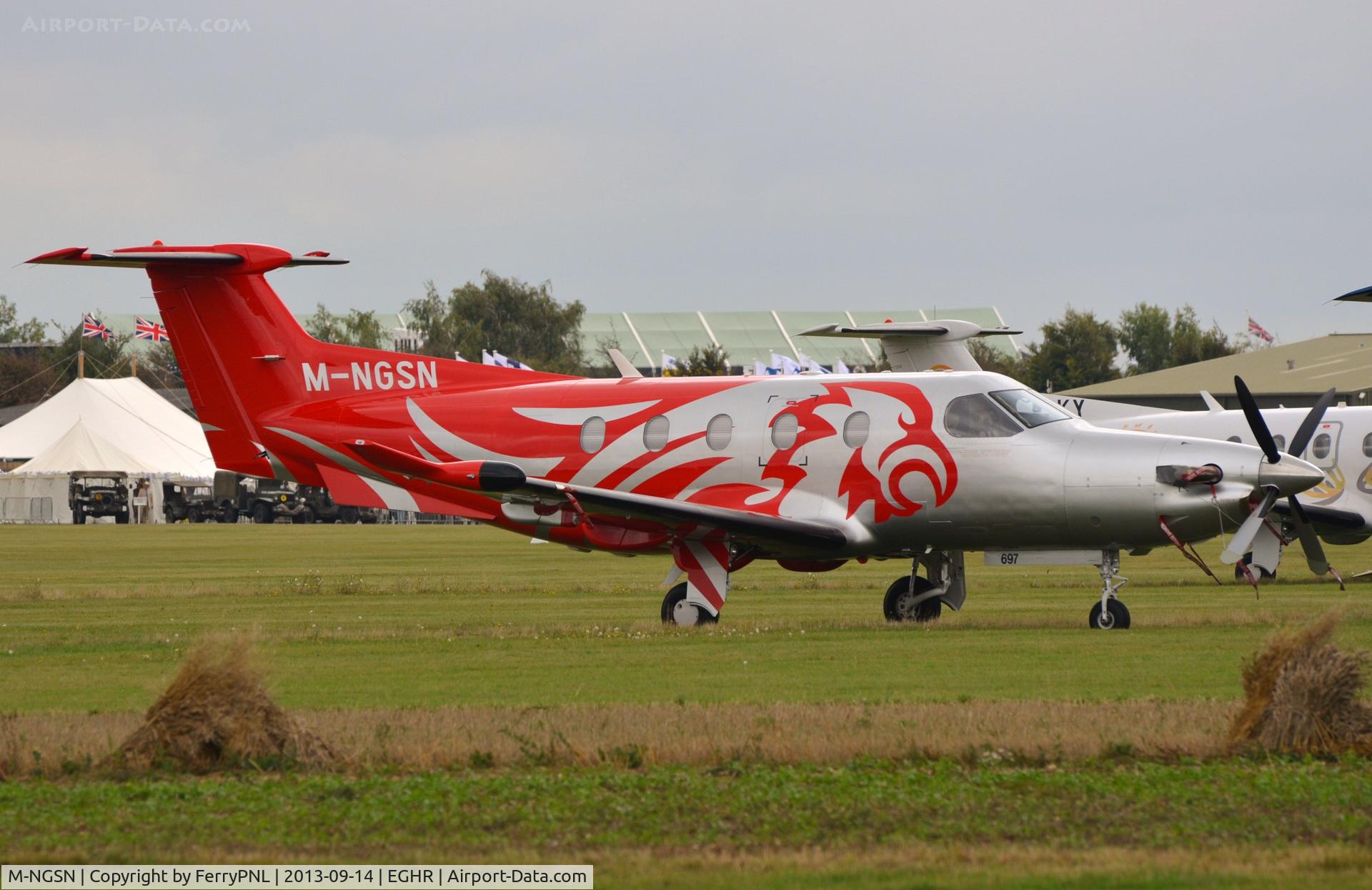 M-NGSN, 2006 Pilatus PC-12/47 C/N 0697, PC12 parked in Goodwood