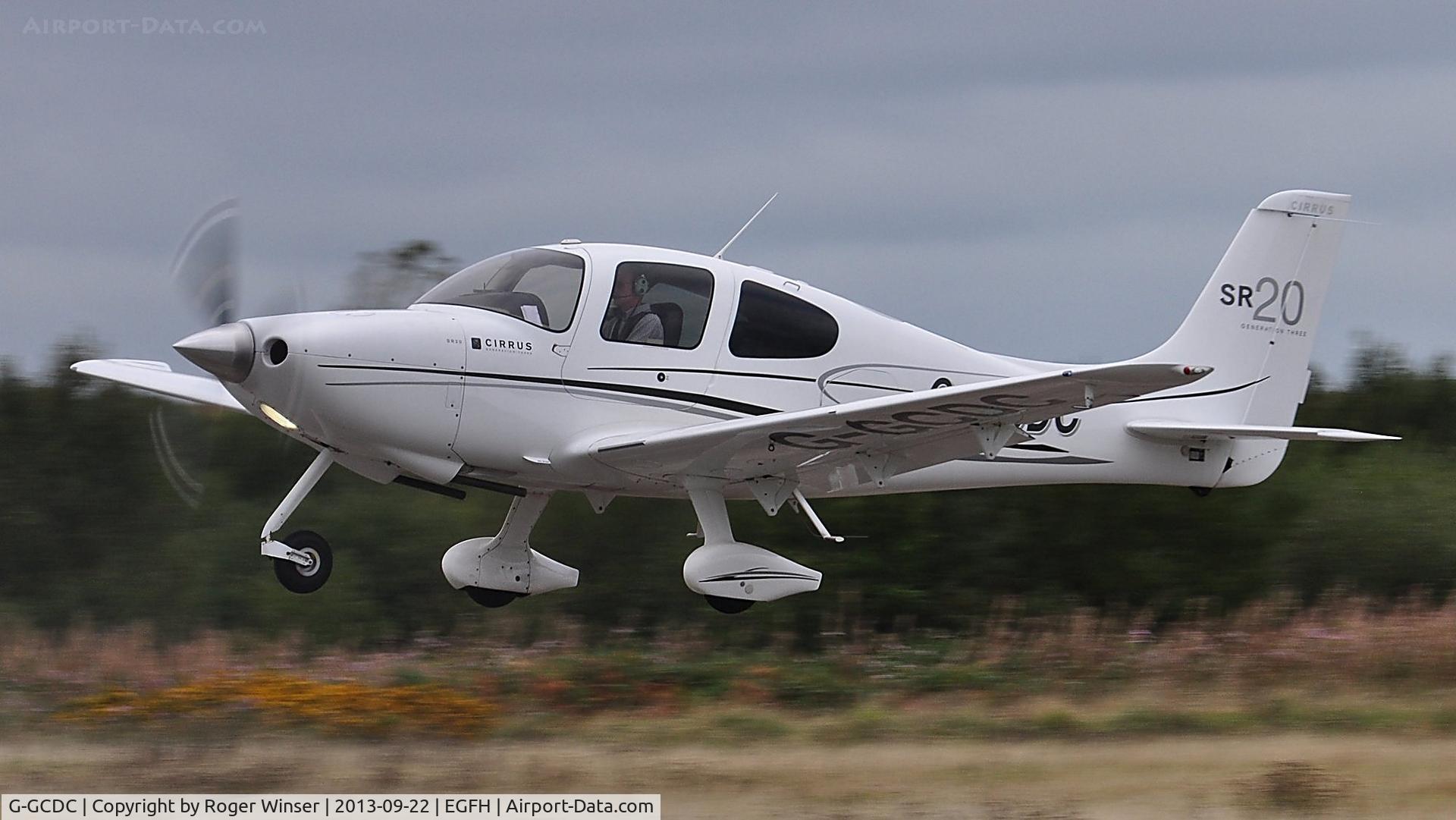 G-GCDC, 2008 Cirrus SR20 G3 C/N 2008, Resident Cirrus SR20, touch and go on Runway 22. Previously registered N553PG.