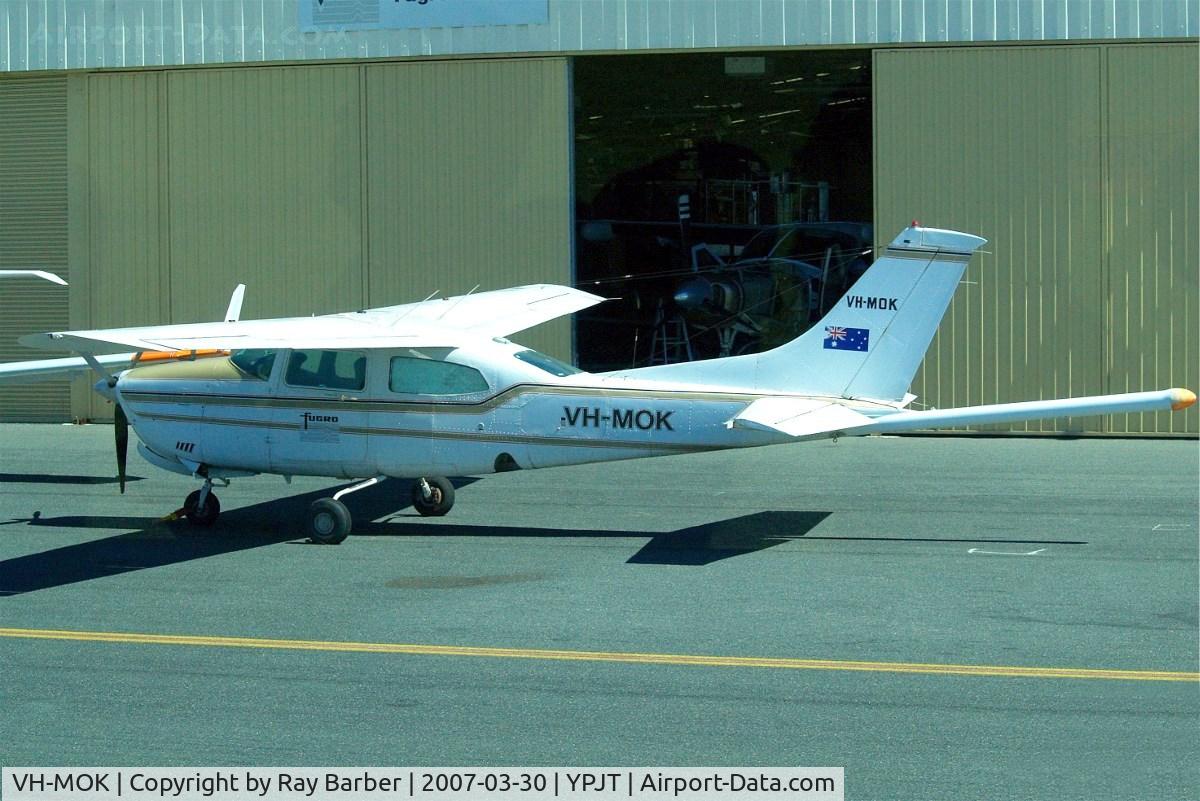 VH-MOK, 1985 Cessna 210R Centurion C/N 21064933, Cessna 210R Centurion [210-64933] (Fugro) Perth-Jandakot~VH 30/03/2007. Equipped with a magnetometer for mineral surveying.