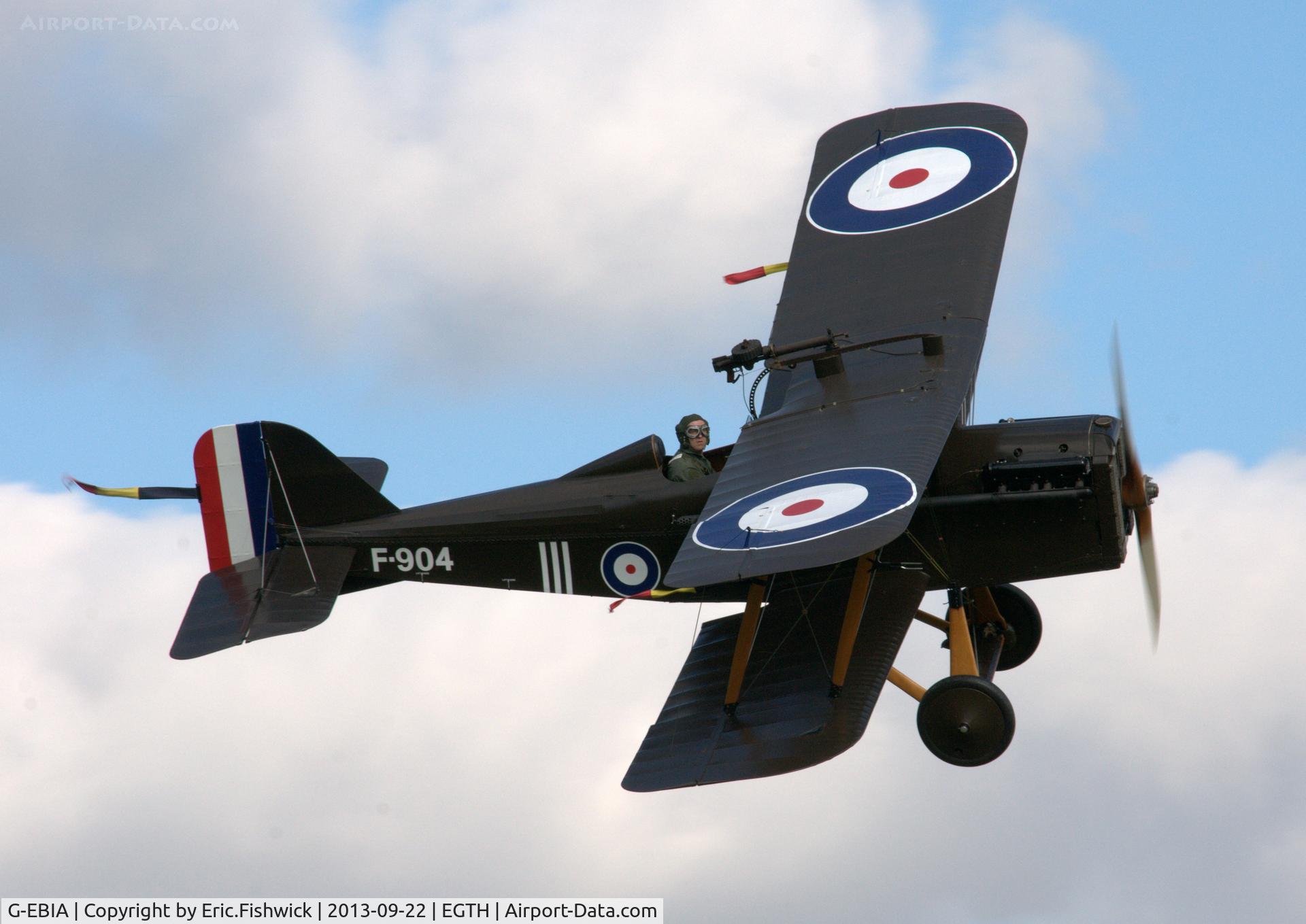G-EBIA, 1918 Royal Aircraft Factory SE-5A C/N 654/2404, 43. F-904 in display mode at the Shuttleworth Uncovered Air Display, Sept. 2013