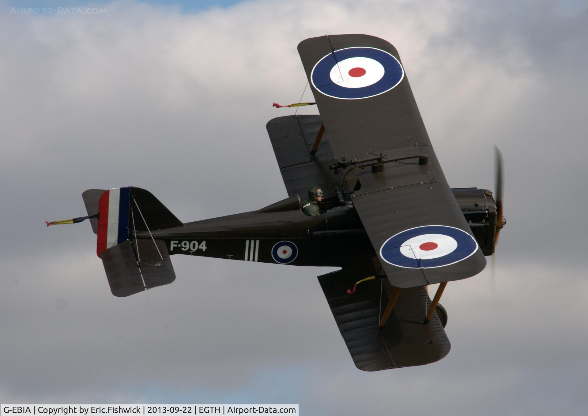 G-EBIA, 1918 Royal Aircraft Factory SE-5A C/N 654/2404, 42. F-904 in display mode at the Shuttleworth Uncovered Air Display, Sept. 2013
