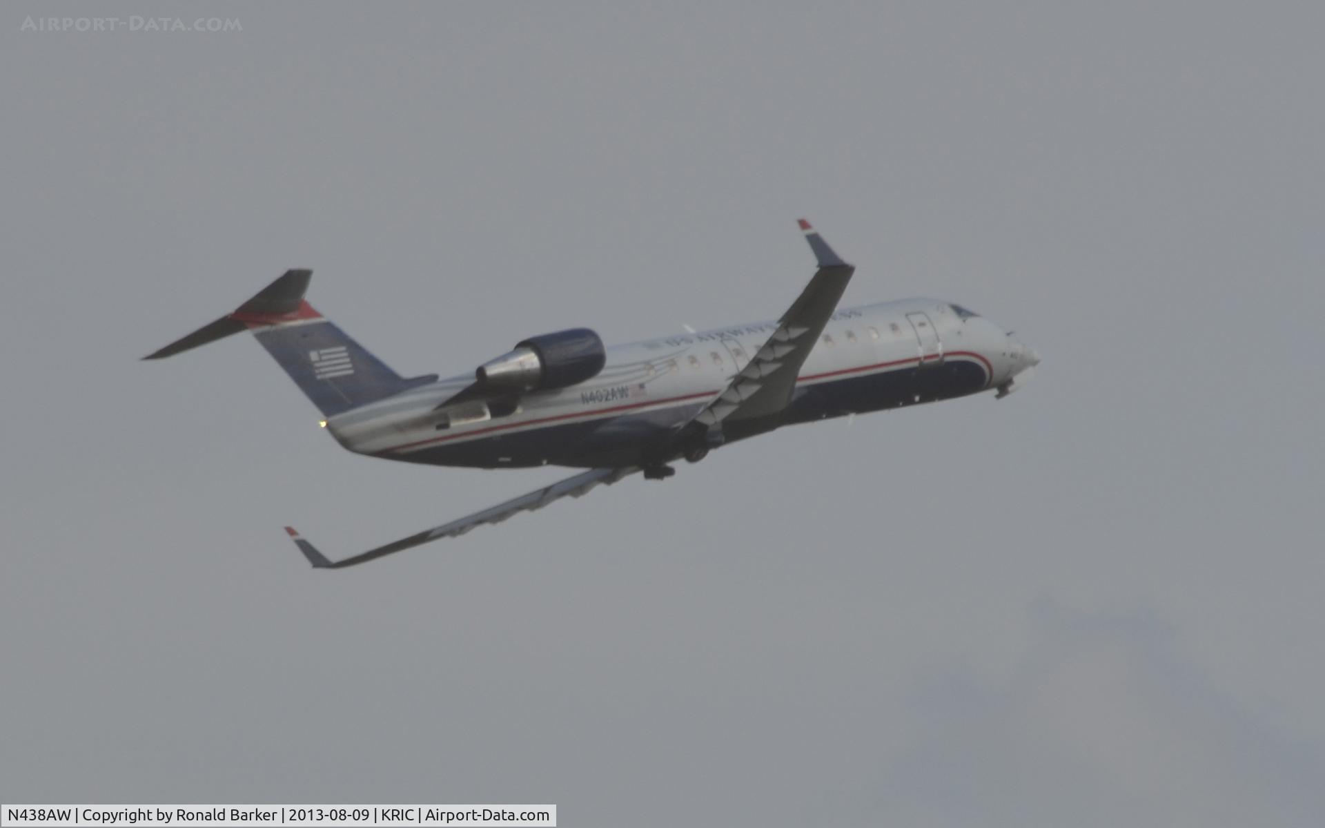 N438AW, 2003 Bombardier CRJ-200LR (CL-600-2B19) C/N 7748, Takeoff Richmond