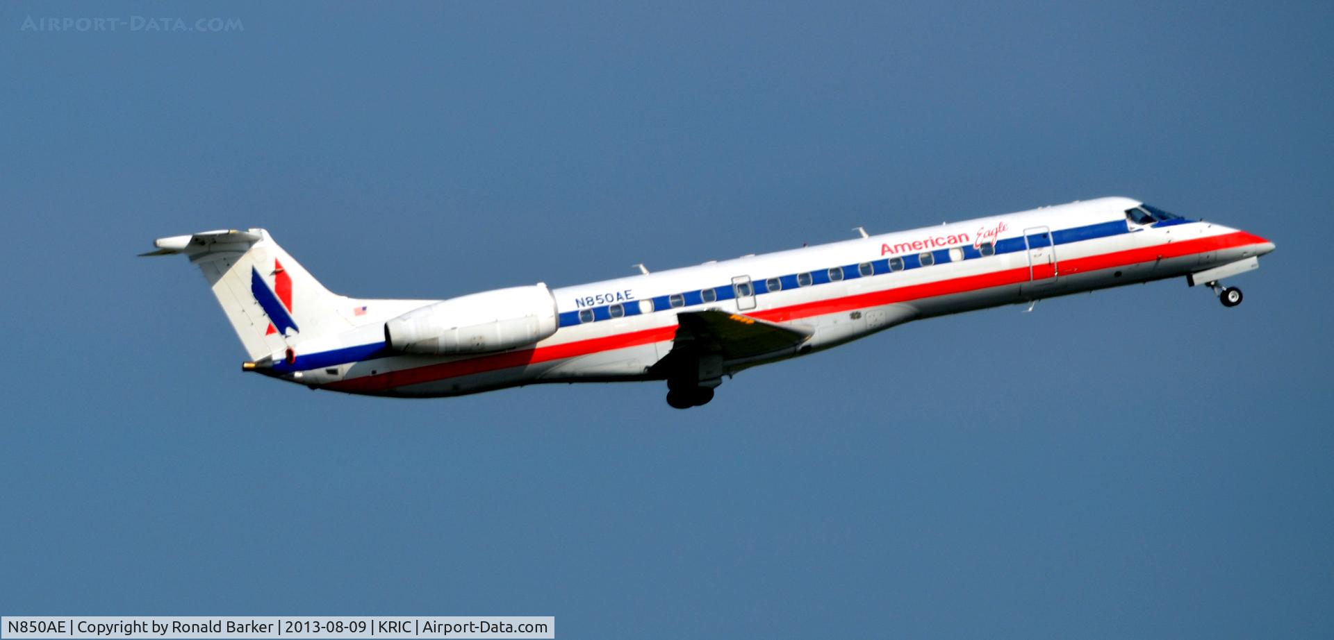 N850AE, 2003 Embraer ERJ-140LR (EMB-135KL) C/N 145722, Departure Richmond