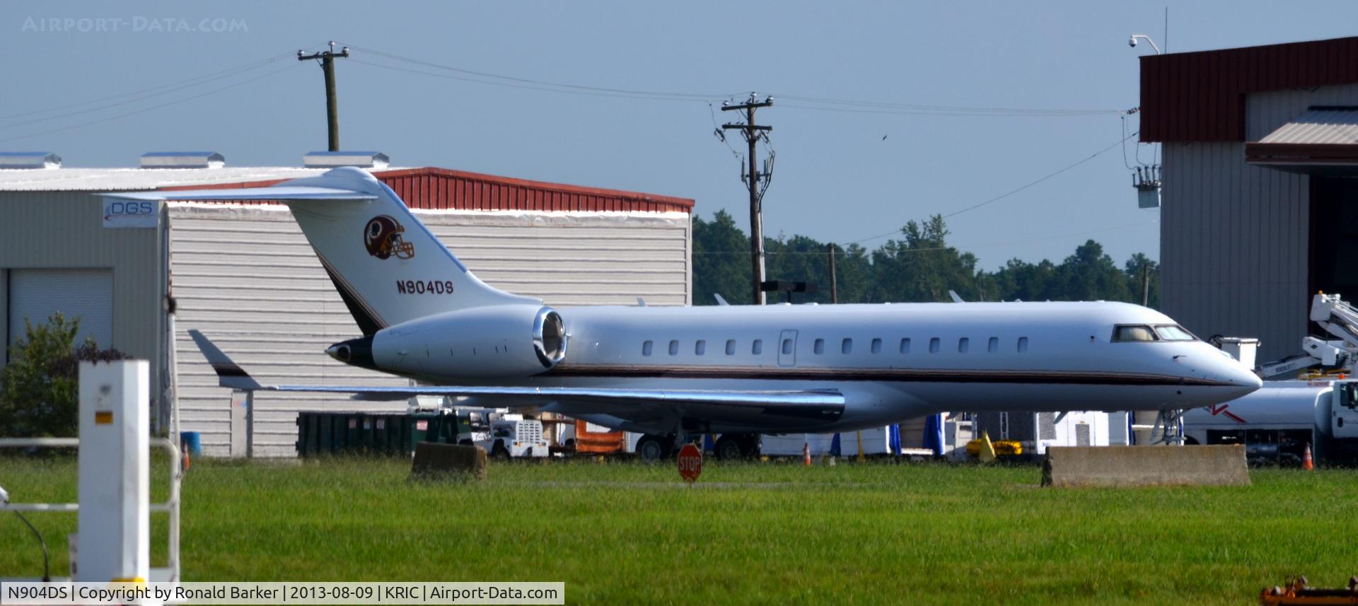 N904DS, 2002 Bombardier BD-700-1A10 Global Express C/N 9118, The Washington Redskins were in Richmond for training camp.