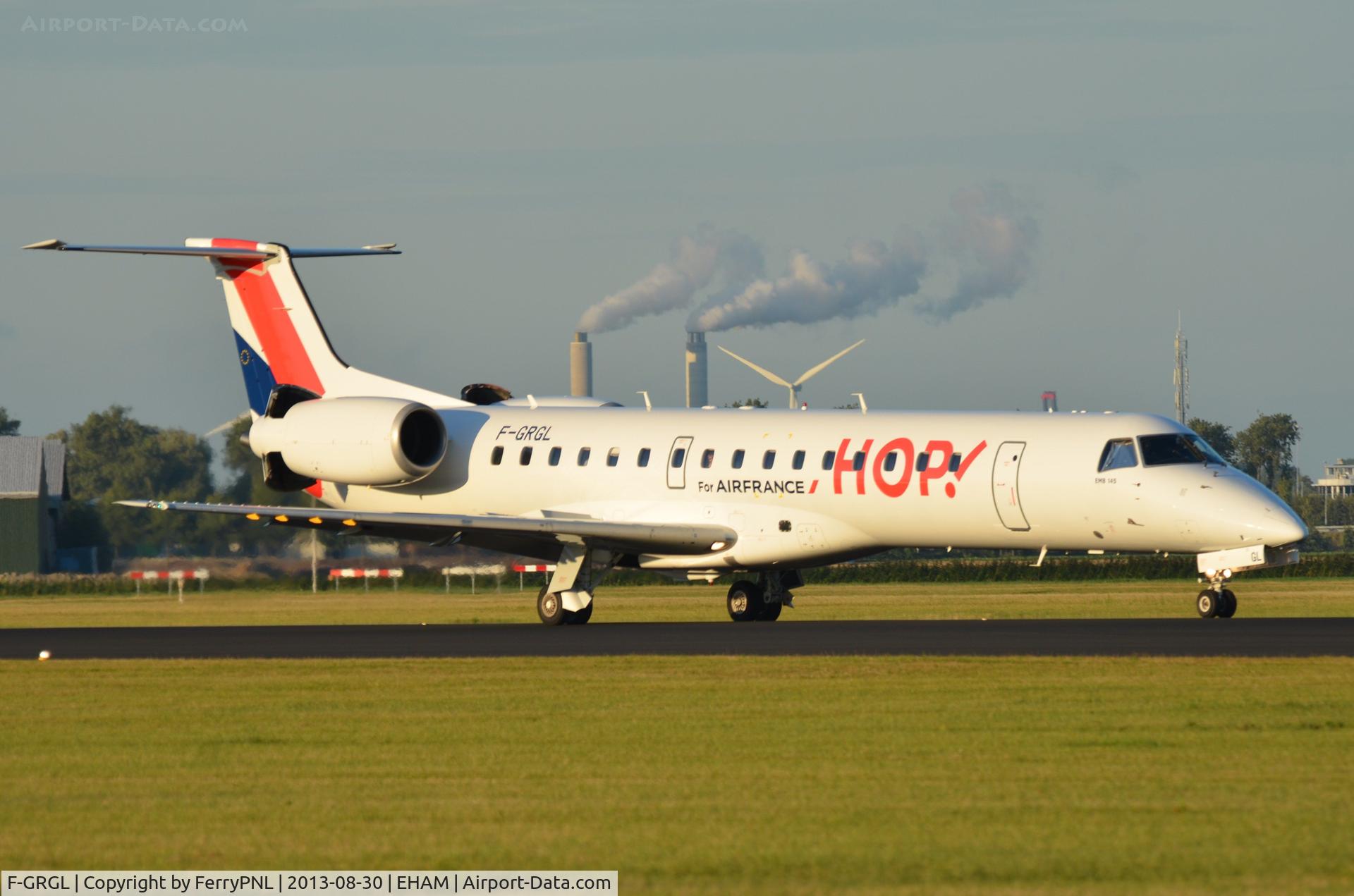 F-GRGL, 2001 Embraer EMB-145EU (ERJ-145EU) C/N 145375, Hop ERJ145 landing in AMS
