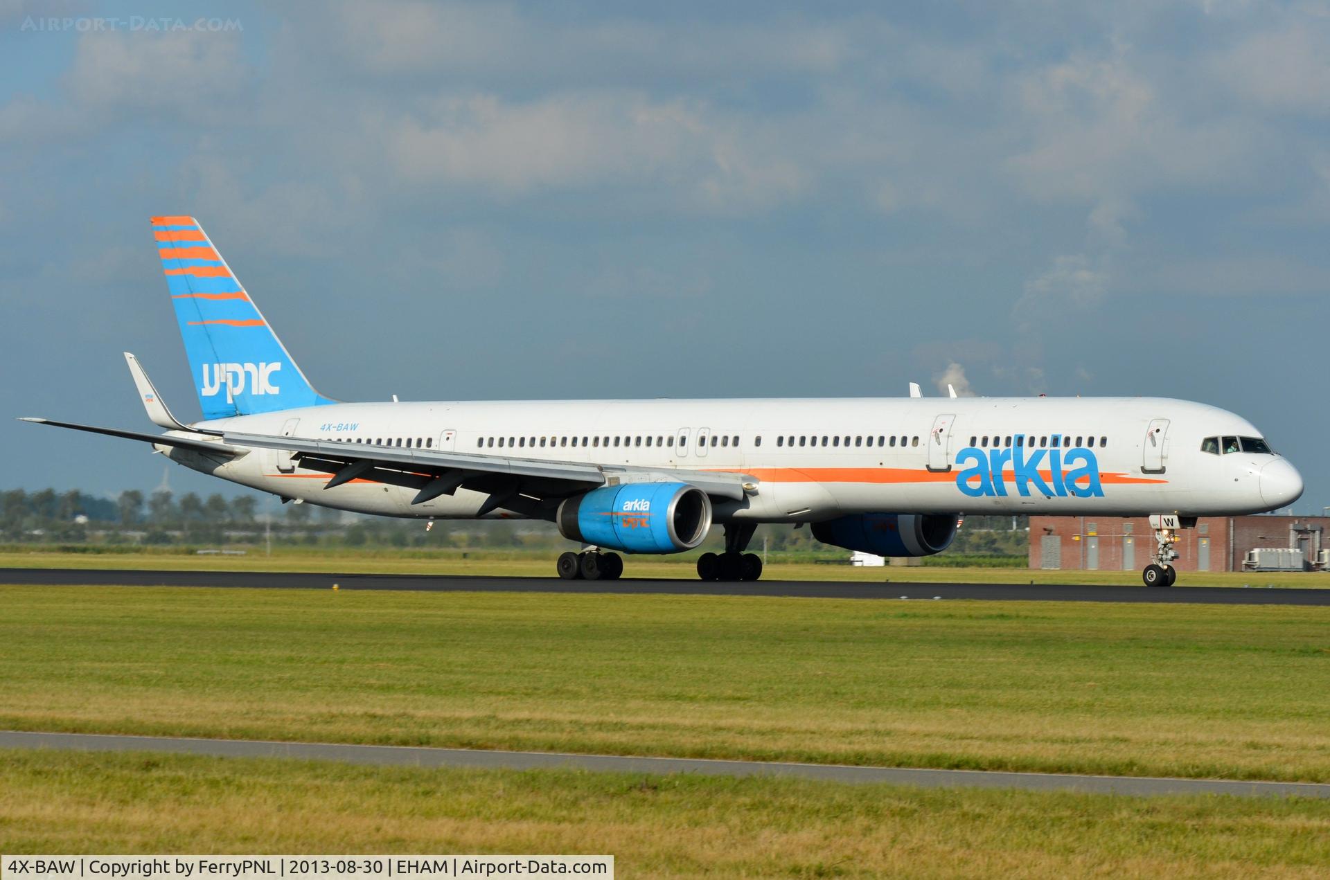 4X-BAW, 2000 Boeing 757-3E7 C/N 30179, Arkia B753 arriving in AMS