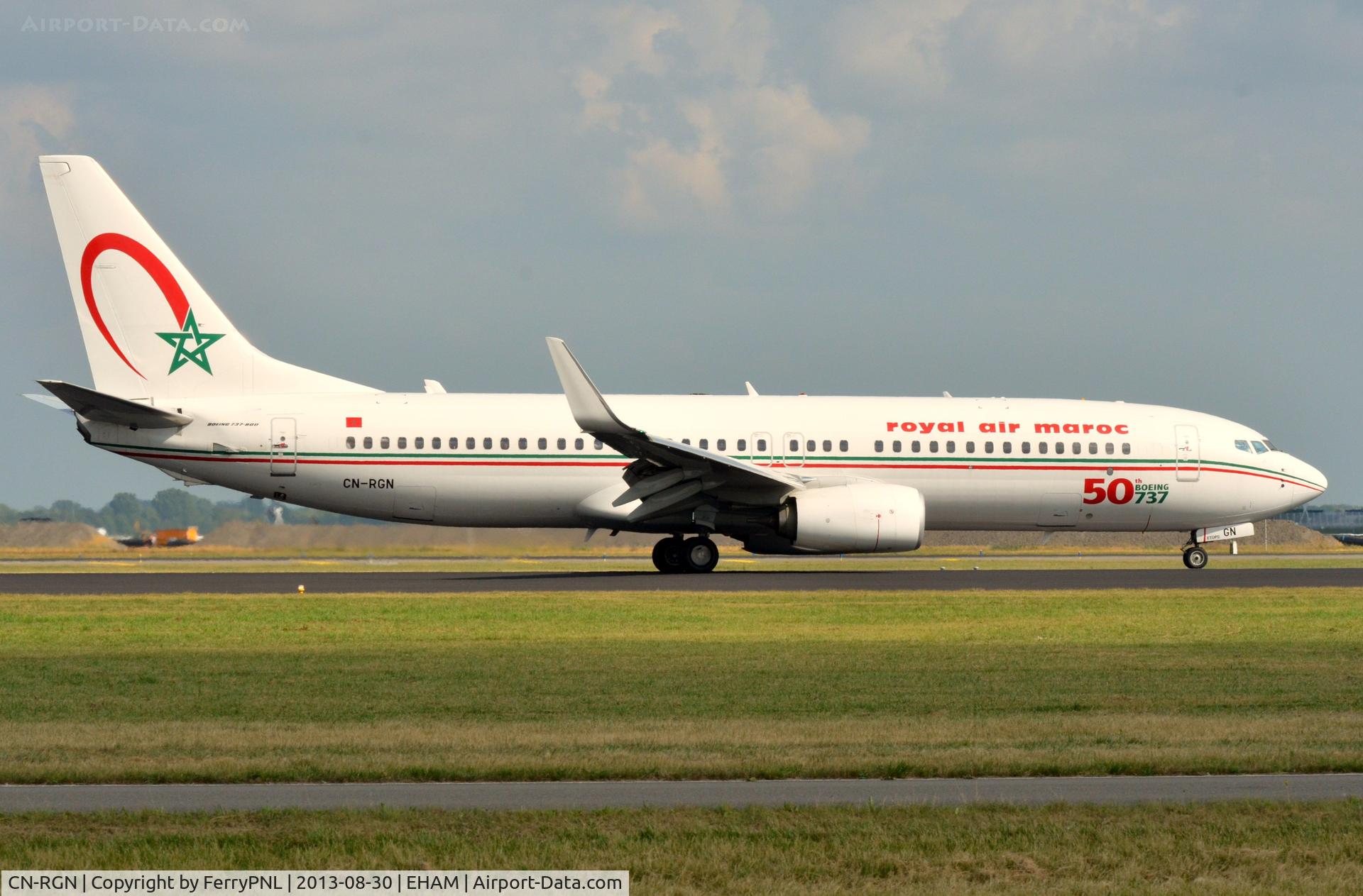 CN-RGN, 2013 Boeing 737-8B6 C/N 33075, RAM B738, note sticker mentioning 50th B737 of RAM