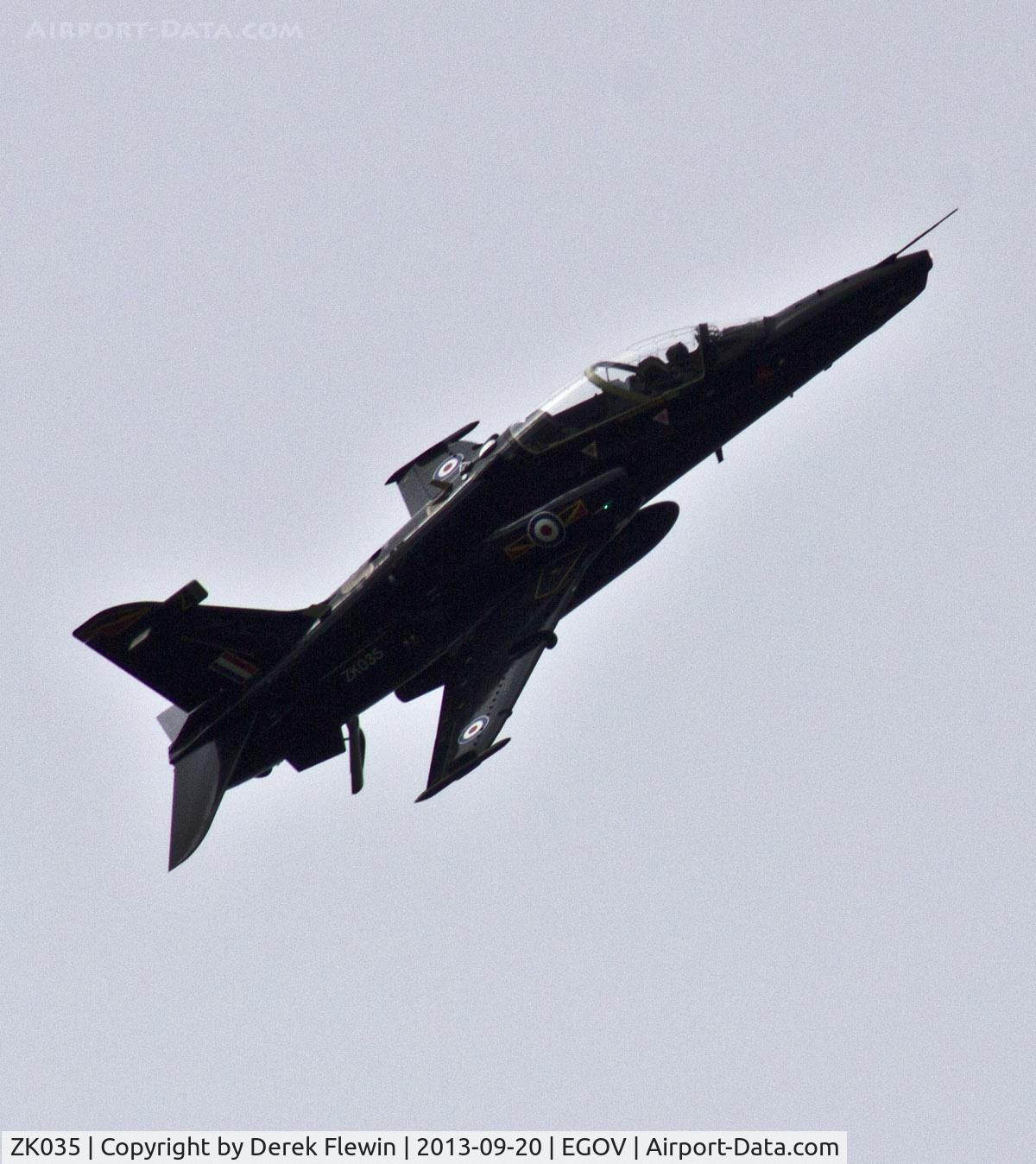 ZK035, 2010 British Aerospace Hawk T2 C/N RT026/1264, Hawk T2 of 19(R) Sqn Coded Z turning downwind for runway 32 at RAF Valley anglesey.