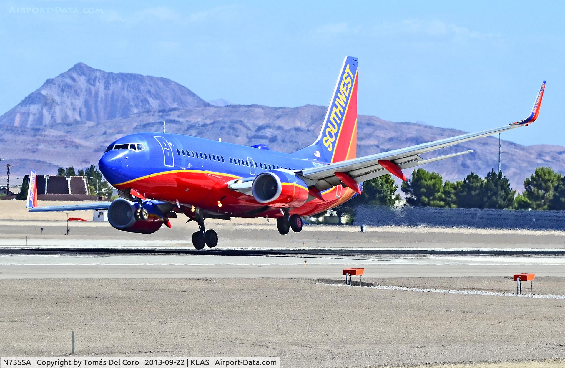 N735SA, 1999 Boeing 737-7H4 C/N 27867, N735SA Southwest Airlines 1999 Boeing 737-7H4 C/N 27867

McCarran International Airport (KLAS)
Las Vegas, Nevada
TDelCoro
September 22, 2013