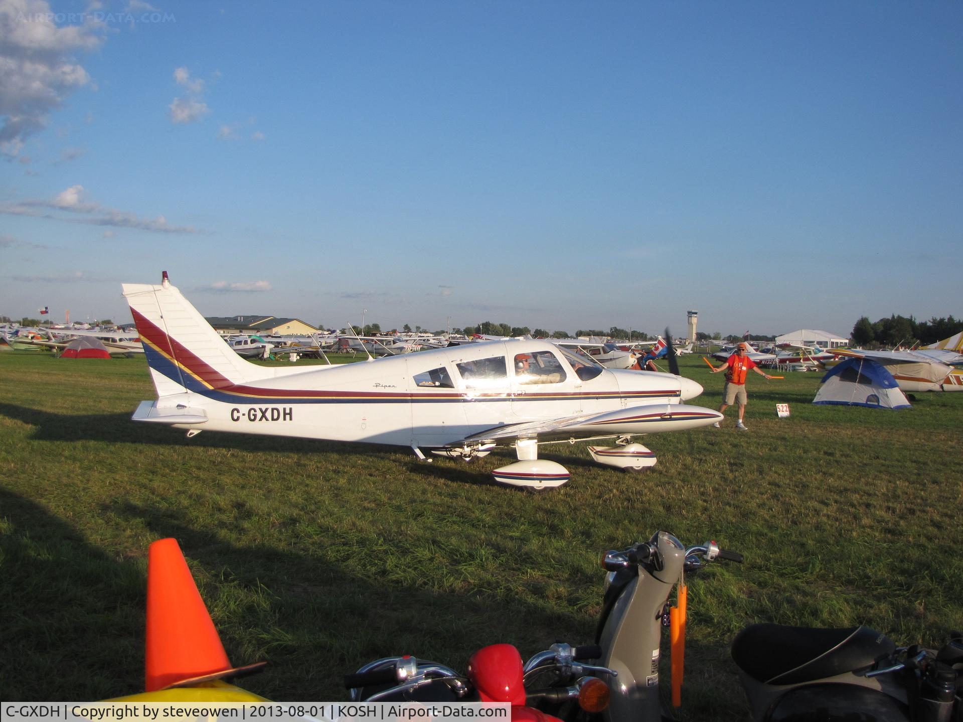 C-GXDH, 1972 Piper PA-28-180 C/N 28-7205113, Arriving into the campgrounds