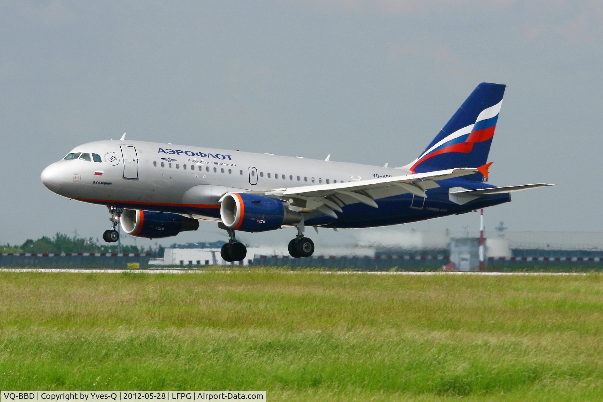 VQ-BBD, 2009 Airbus A319-111 C/N 3838, Airbus A319-111, Landing Rwy 26L, Roissy Charles De Gaulle Airport (LFPG-CDG)