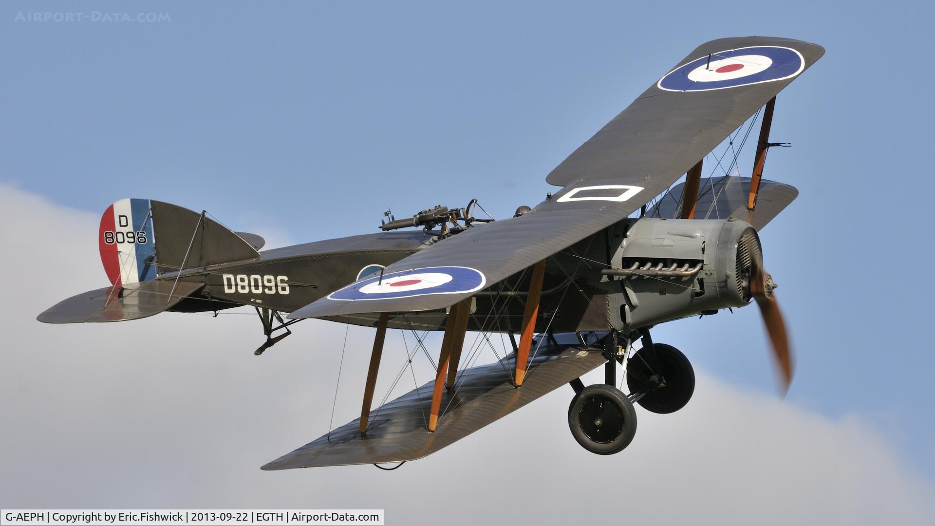 G-AEPH, 1918 Bristol F.2B Fighter C/N 7575, 42. G- AEPH in spirited display mode at Shuttleworth Uncovered Air Display, Sept. 2013
