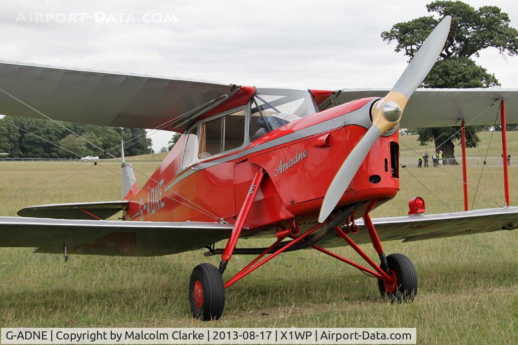 G-ADNE, 1936 De Havilland DH.87B Hornet Moth C/N 8089, De Havilland DH-87B Hornet Moth at The De Havilland Moth Club's 28th International Moth Rally at Woburn Abbey. August 2013.