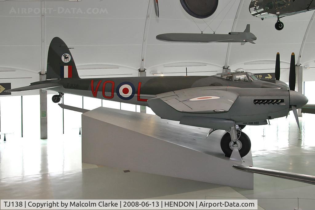 TJ138, De Havilland DH-98 Mosquito TT.35 C/N Not found TJ138, De Havilland DH-98 Mosquito TT.35  at The RAF Museum, Hendon, June 2008.