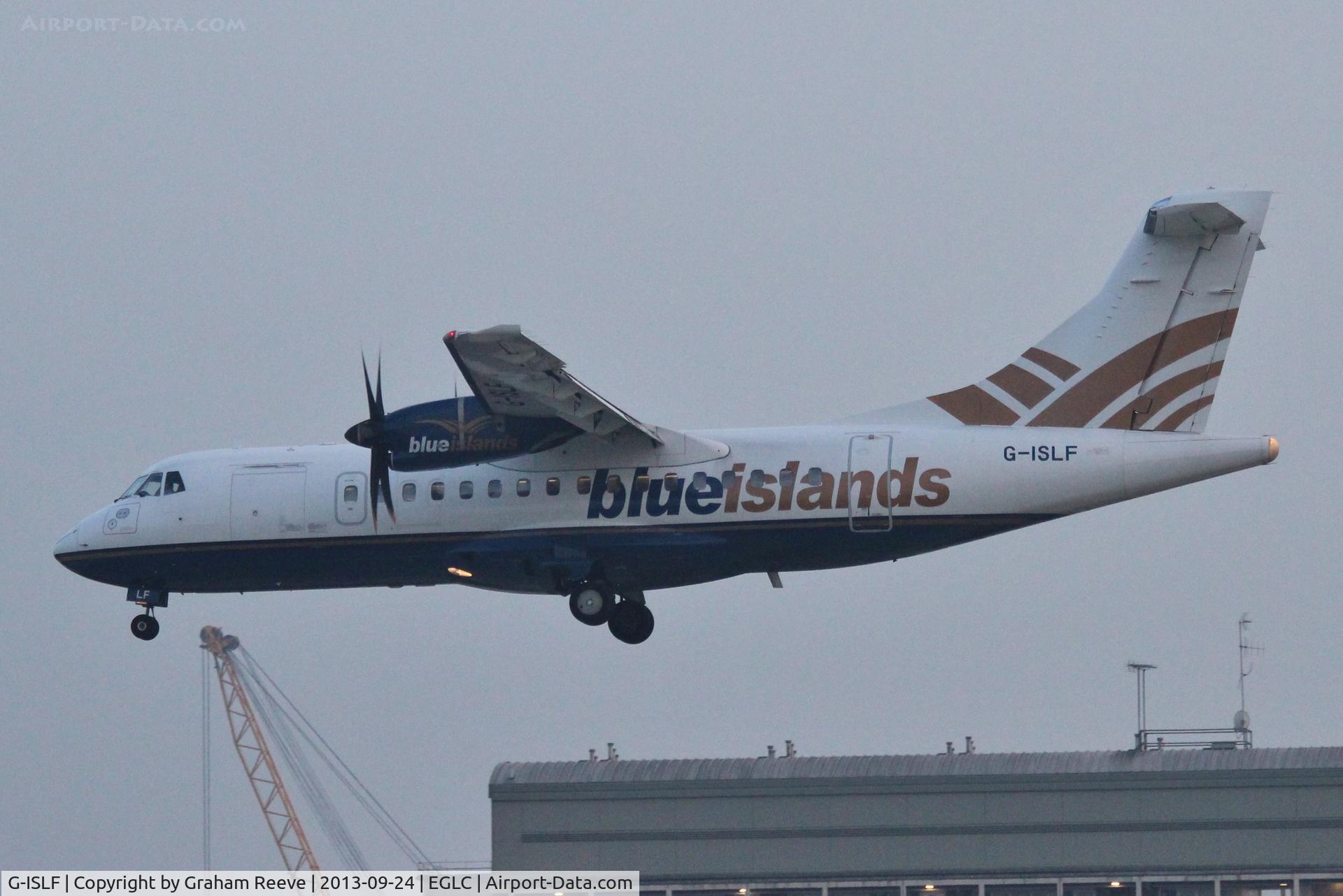 G-ISLF, 1997 ATR 42-500 C/N 546, About to land in the late afternoon.