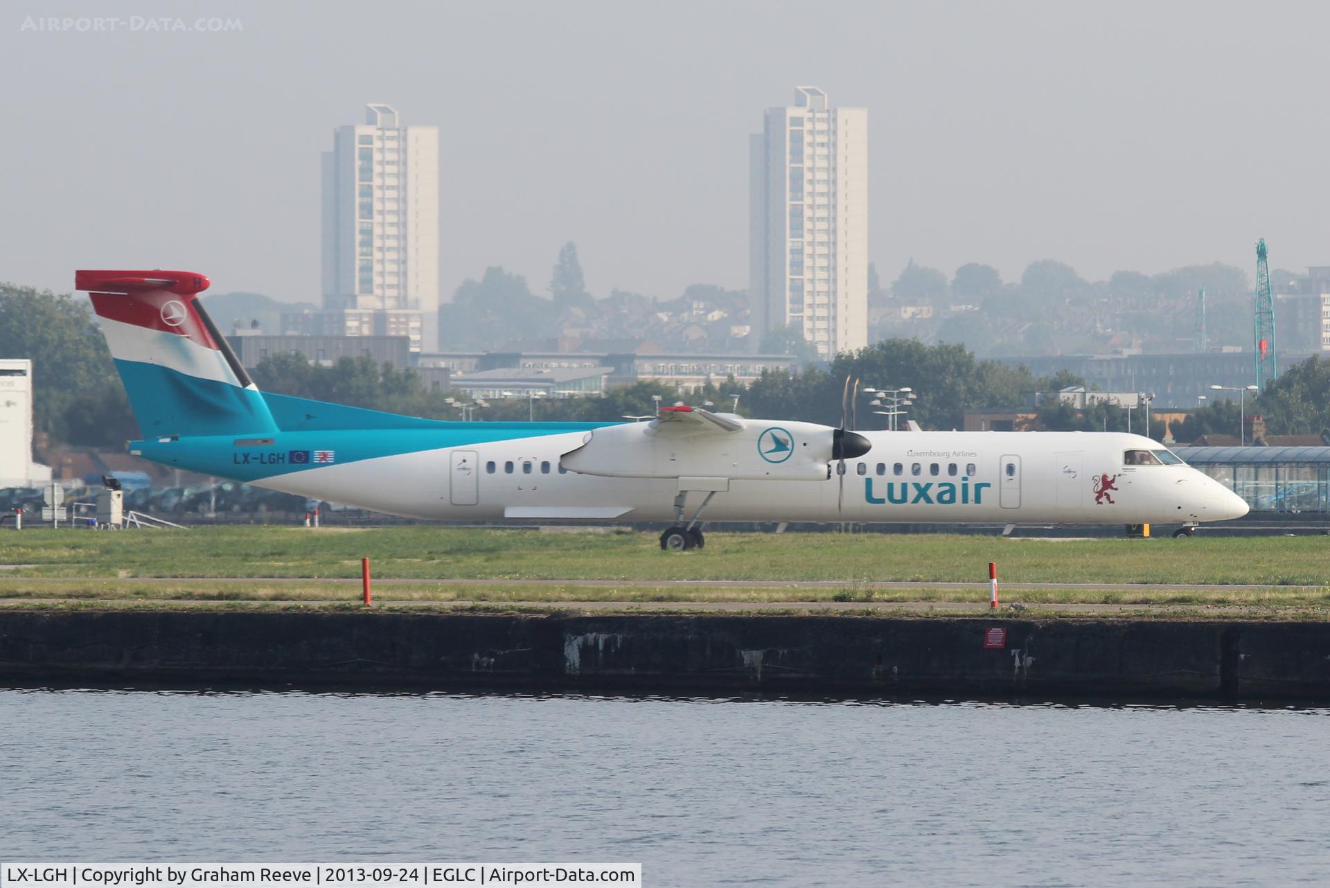 LX-LGH, 2012 Bombardier DHC-8-402Q Dash 8 Dash 8 C/N 4420, Just landed.