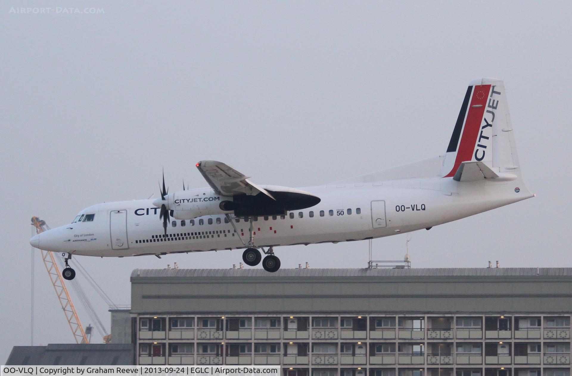 OO-VLQ, 1989 Fokker 50 C/N 20159, About to land.