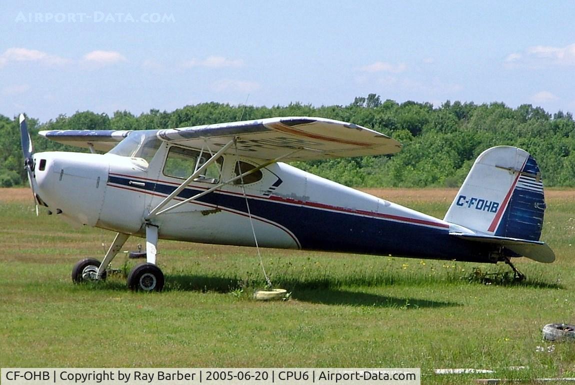 CF-OHB, 1946 Cessna 140X C/N 11571X, Cessna 140 [11571] Tyendinaga-Mohawk~C 20/06/2005. Marked C-FOHB.