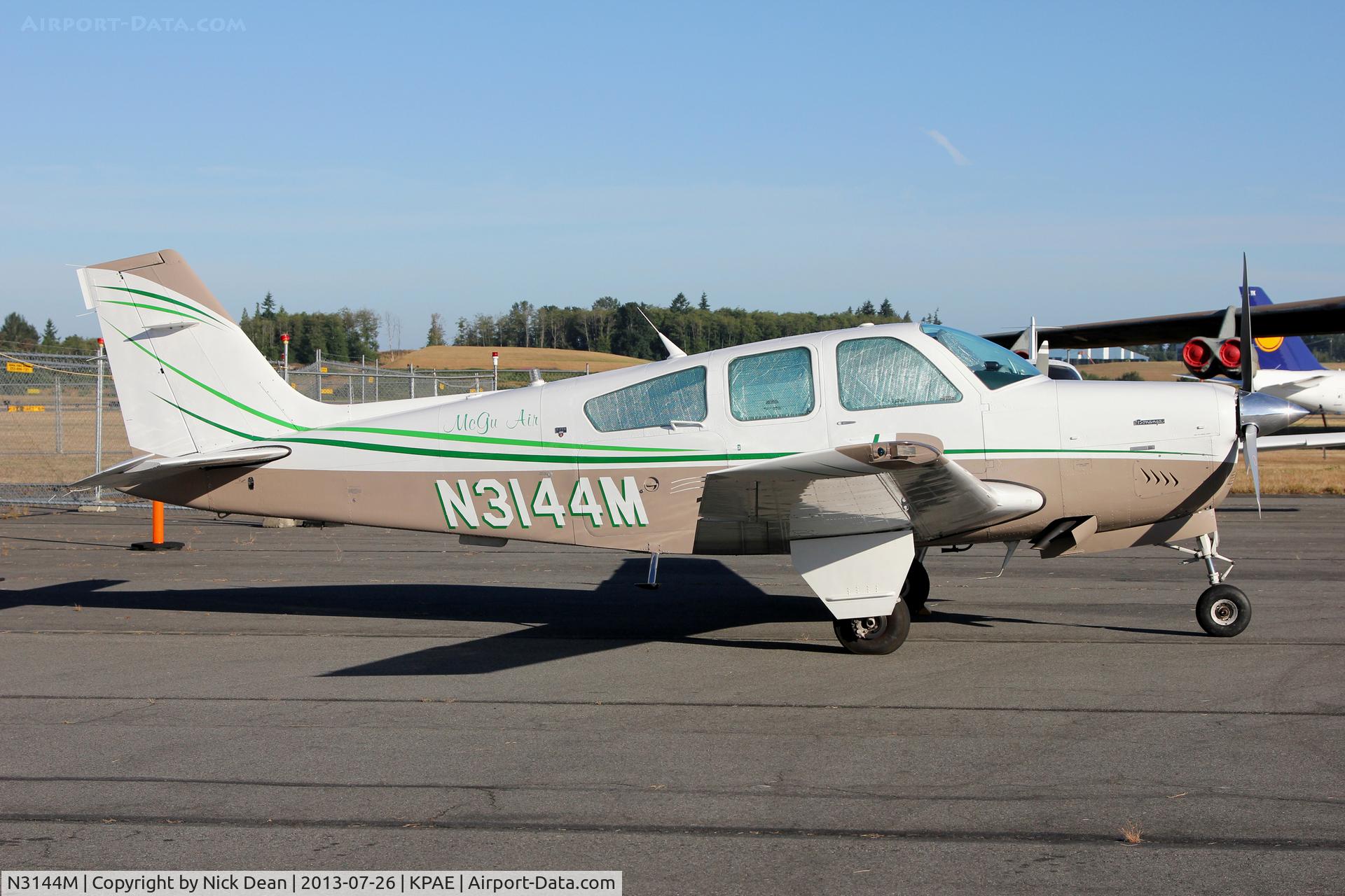 N3144M, 1987 Beech F33A Bonanza C/N CE-1206, KPAE/PAE