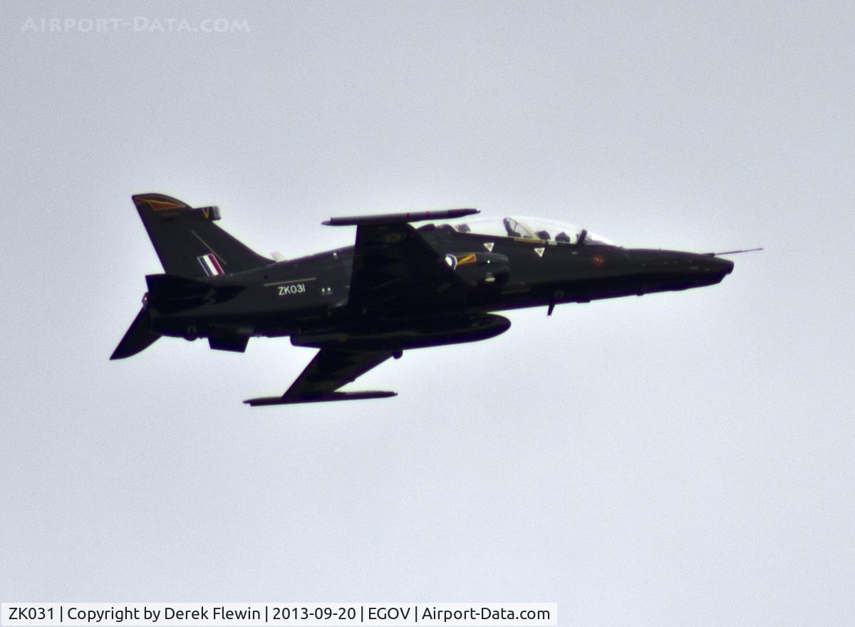 ZK031, 2009 British Aerospace Hawk T2 C/N RT022/1260, Hawk T2 coded V of 4(R) Sqn downwind for runway 32 at RAF Valley Anglesey.
