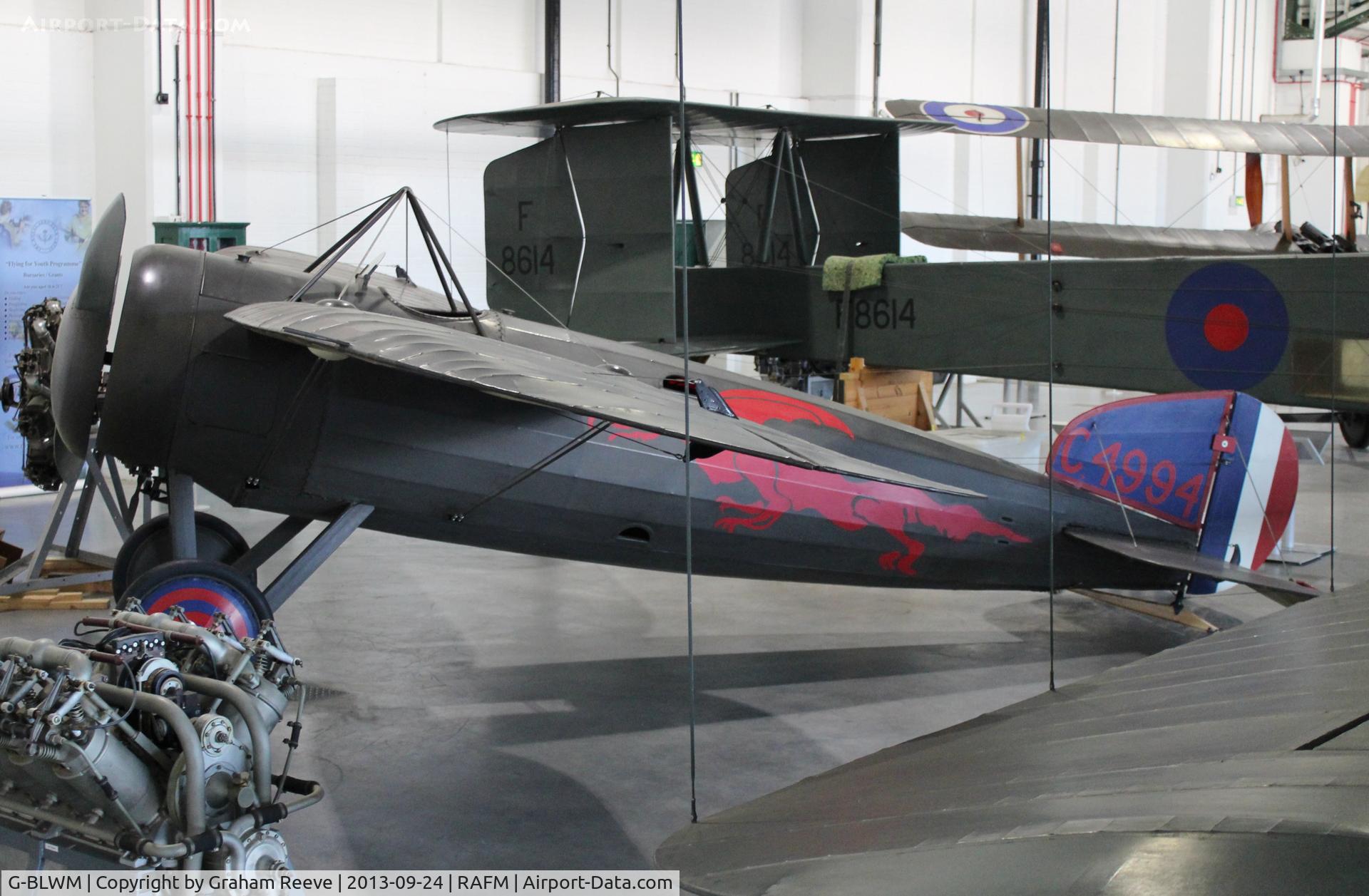 G-BLWM, 1987 Bristol M-1C Replica C/N PFA 112-10892, On display at the RAF Museum, Hendon.