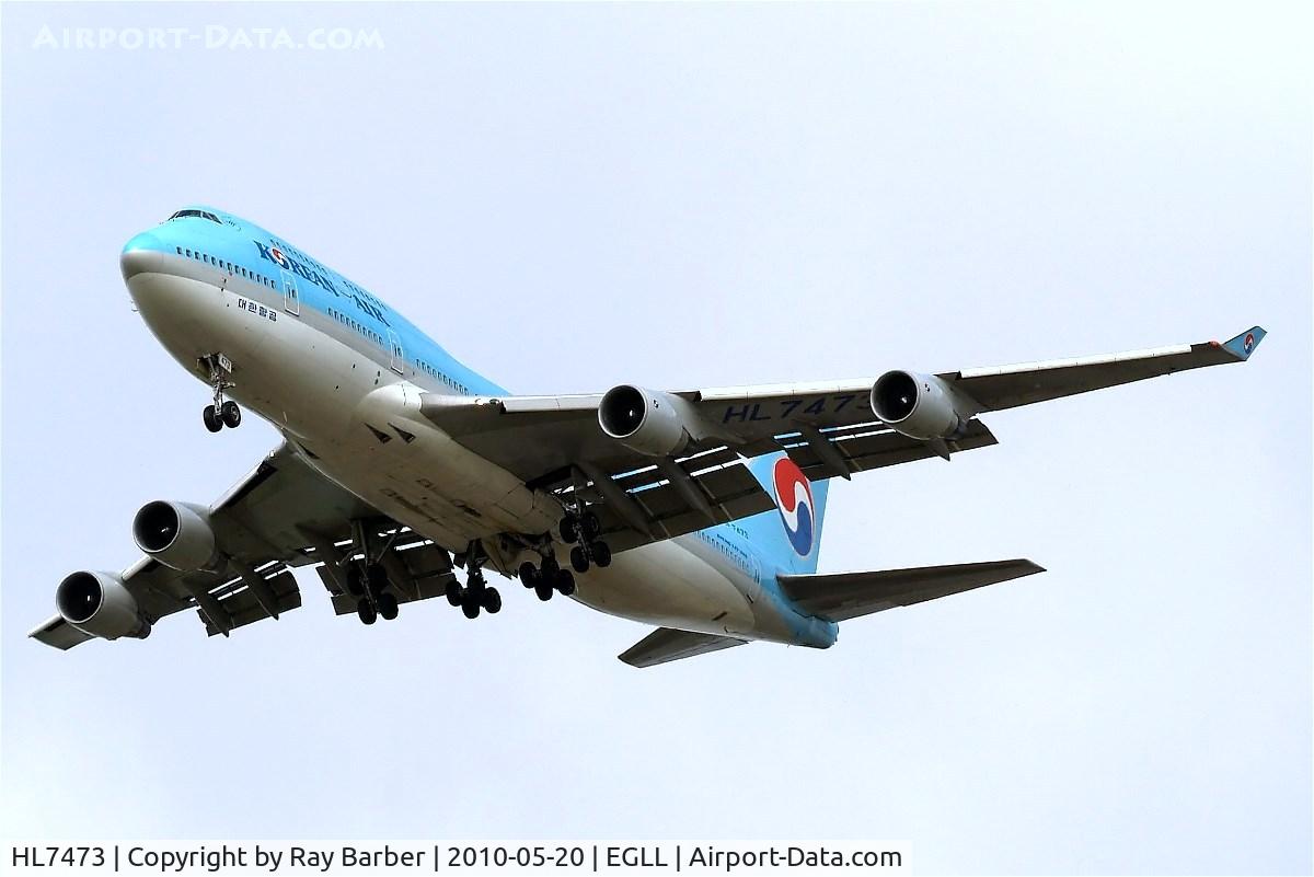HL7473, 1996 Boeing 747-4B5 C/N 28335, Boeing 747-4B5 {28335] (Korean Air) Home~G 20/05/2010. On approach 27R